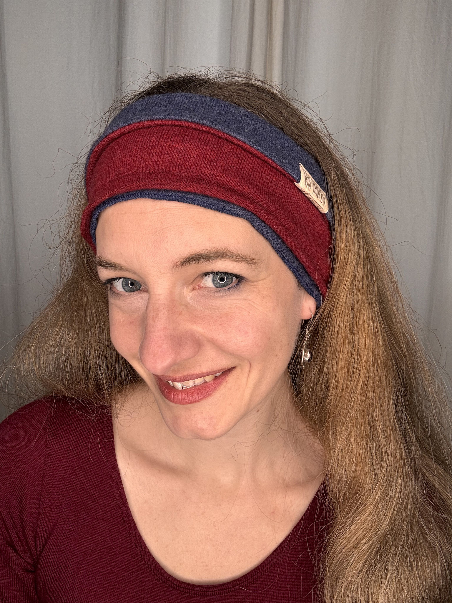 beide Seiten MerinoWolle Rot mit Indigo (die Farbe gibt es leider nicht mehr)