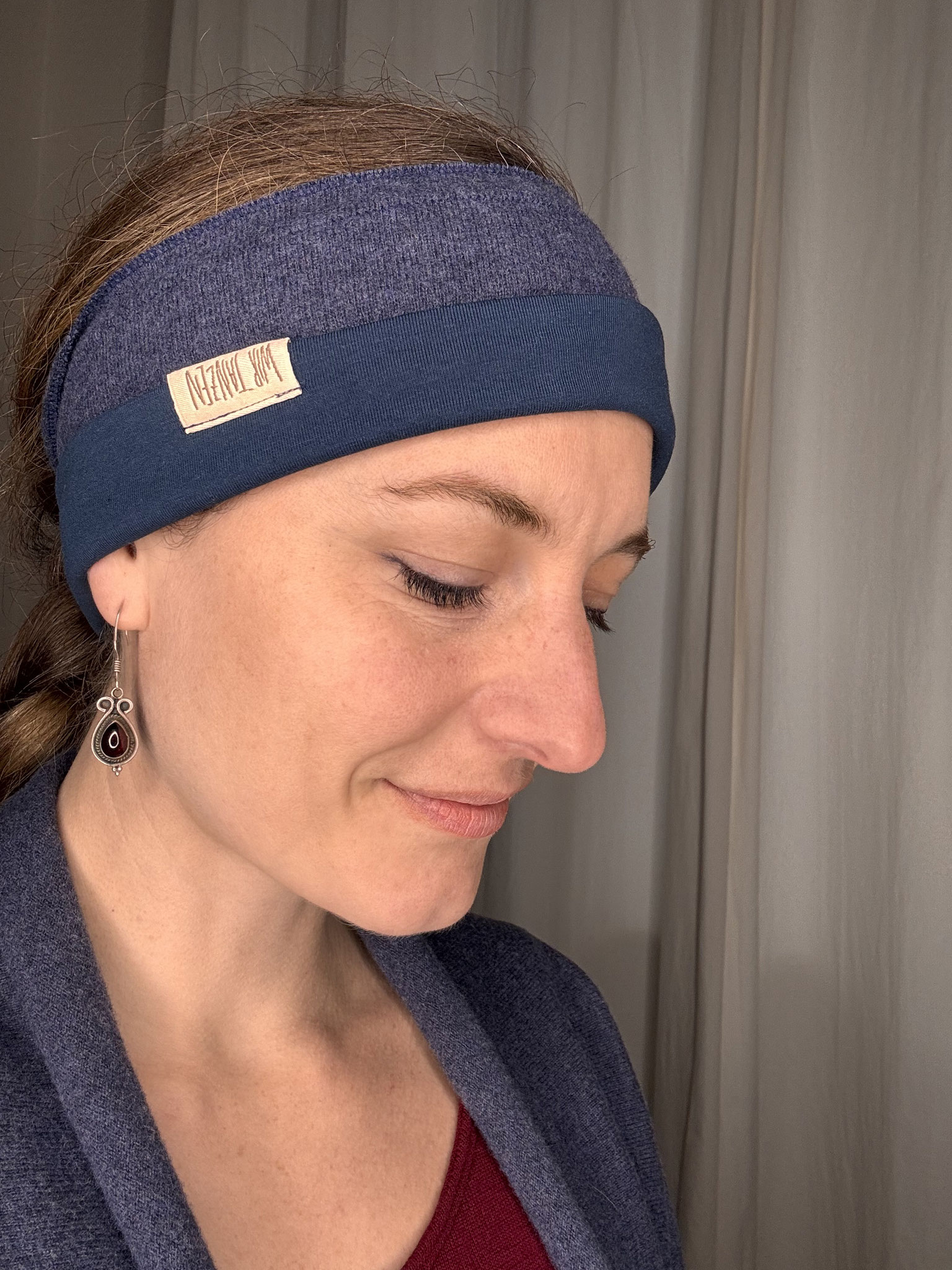 MerinoWolle mit BioBaumwollJersey, Indigo mit Dunkelblau