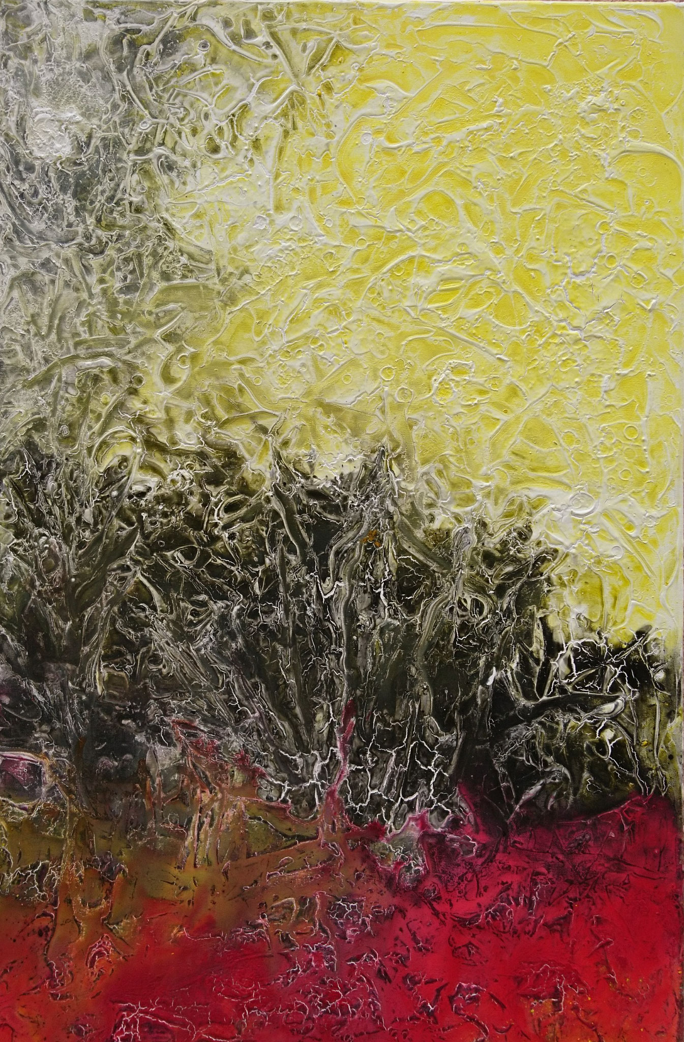 "Der Tag löst ab die Nacht II" Zyklus 17  Acryl auf Leinwand 90x60x4cm