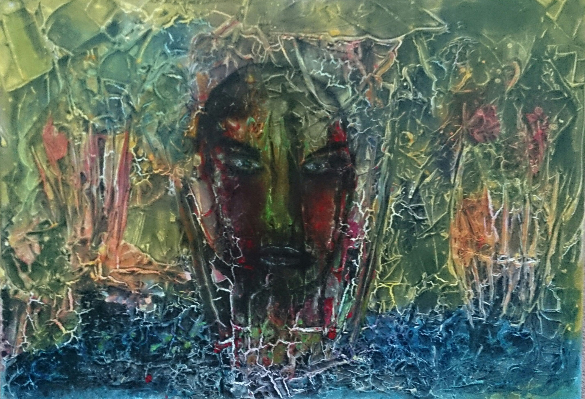 "Der Mensch in der Schöpfung I" Acryl auf Leinwand 70x100x4cm