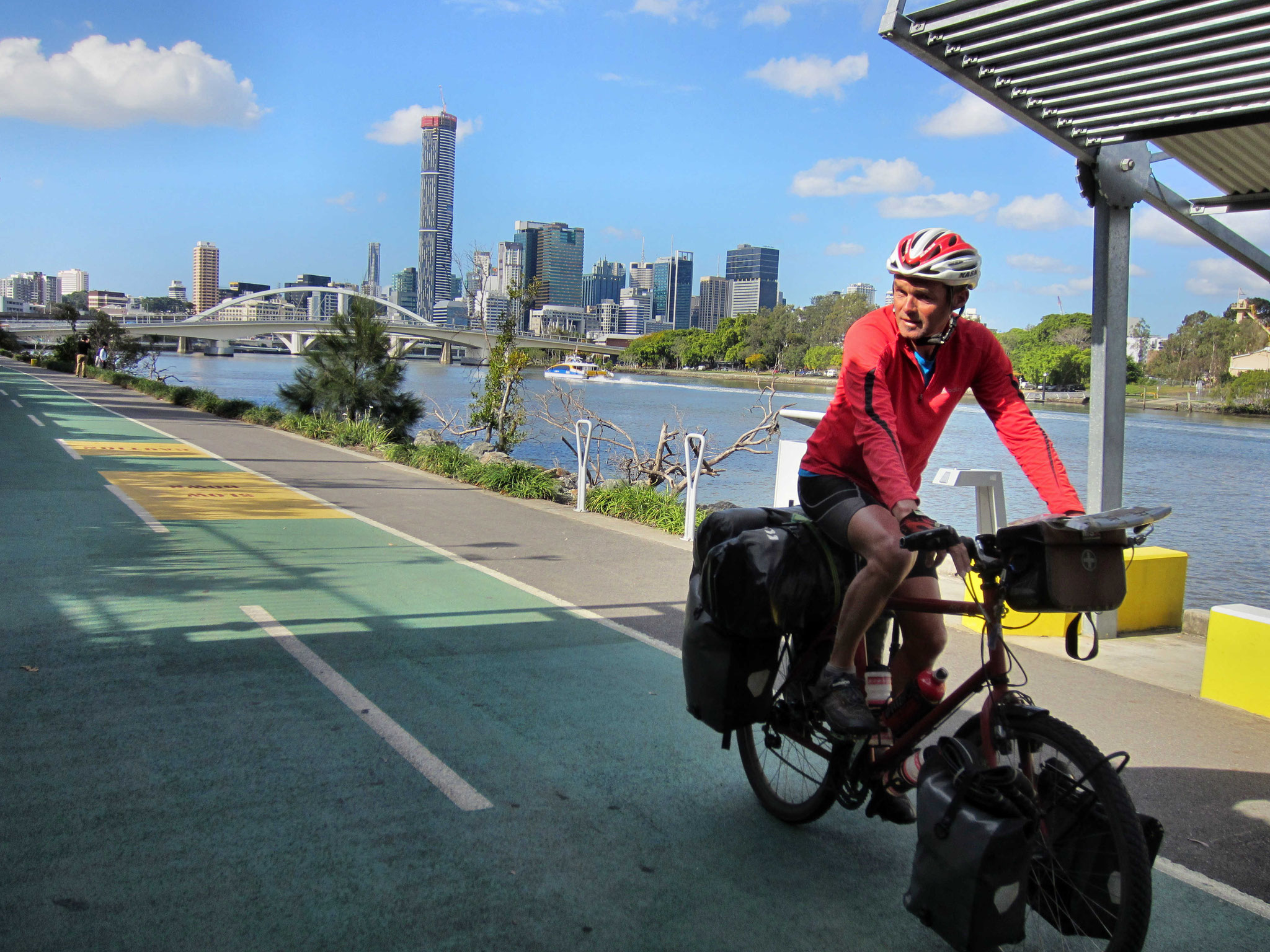 Auf dem Radweg in Brisbane