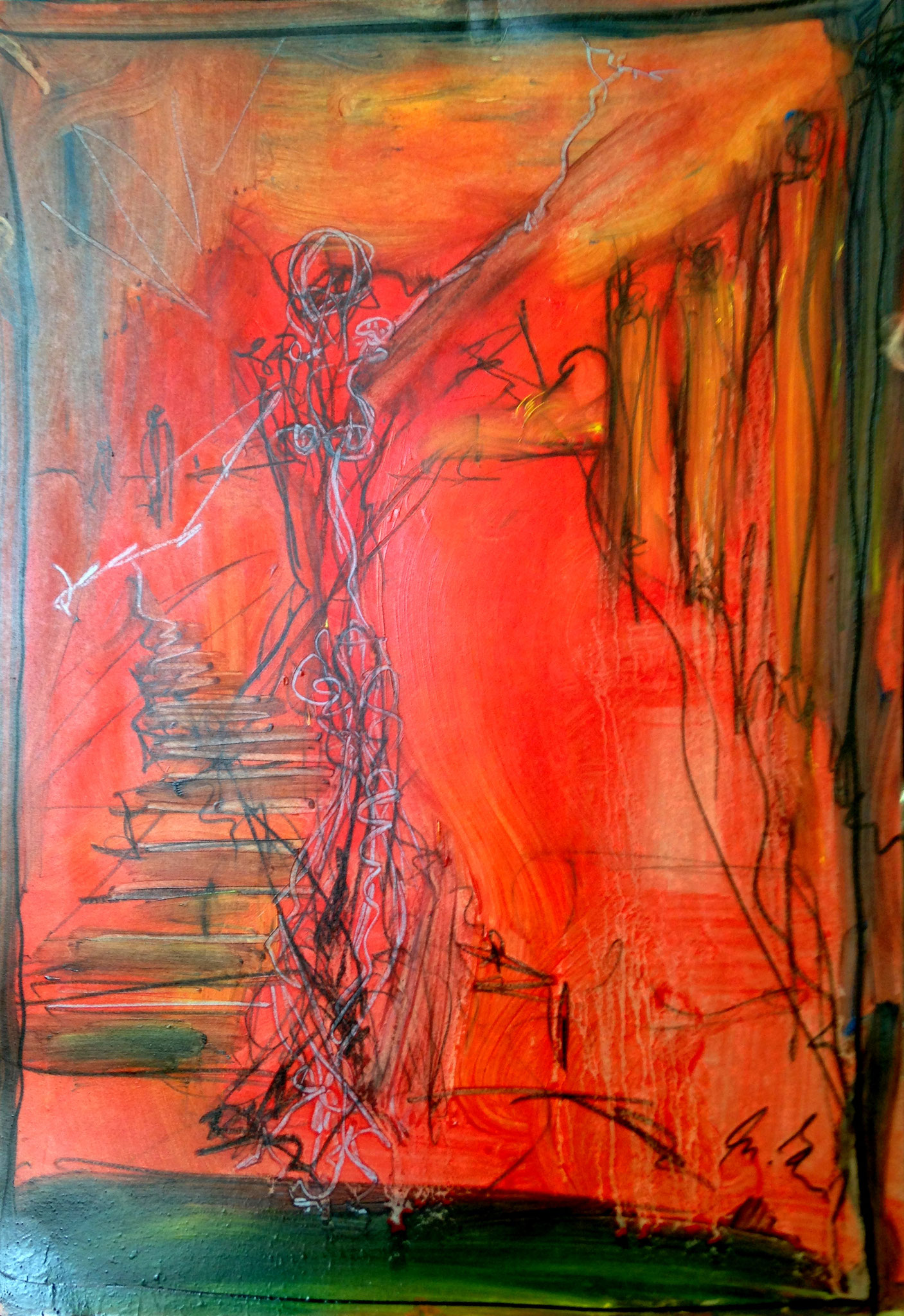 follow me, oil on paper 42 cm x 29,7