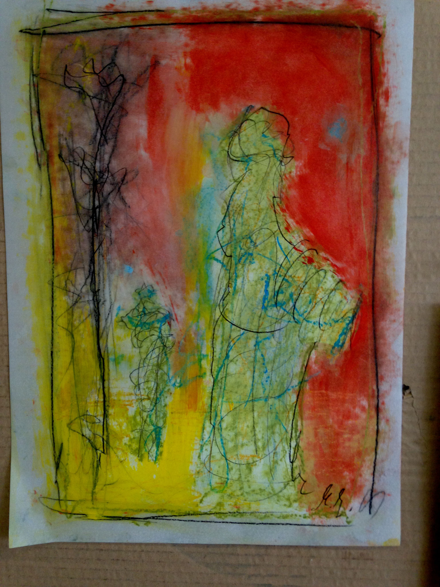 don't want you any more, oil on paper, 42 cm x 29,7 cm