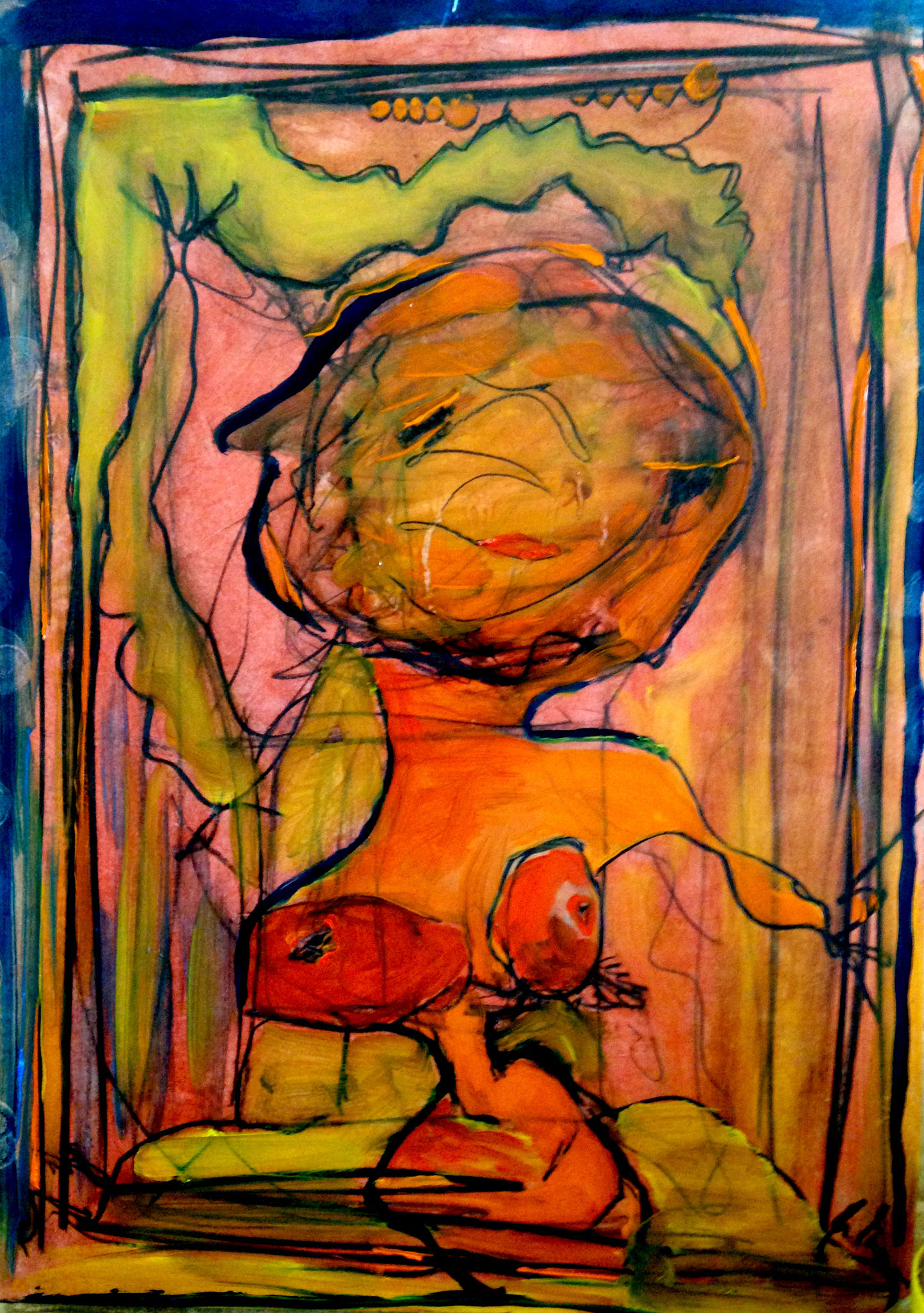 judith, oil on paper, 42 cm x 29,7 cm