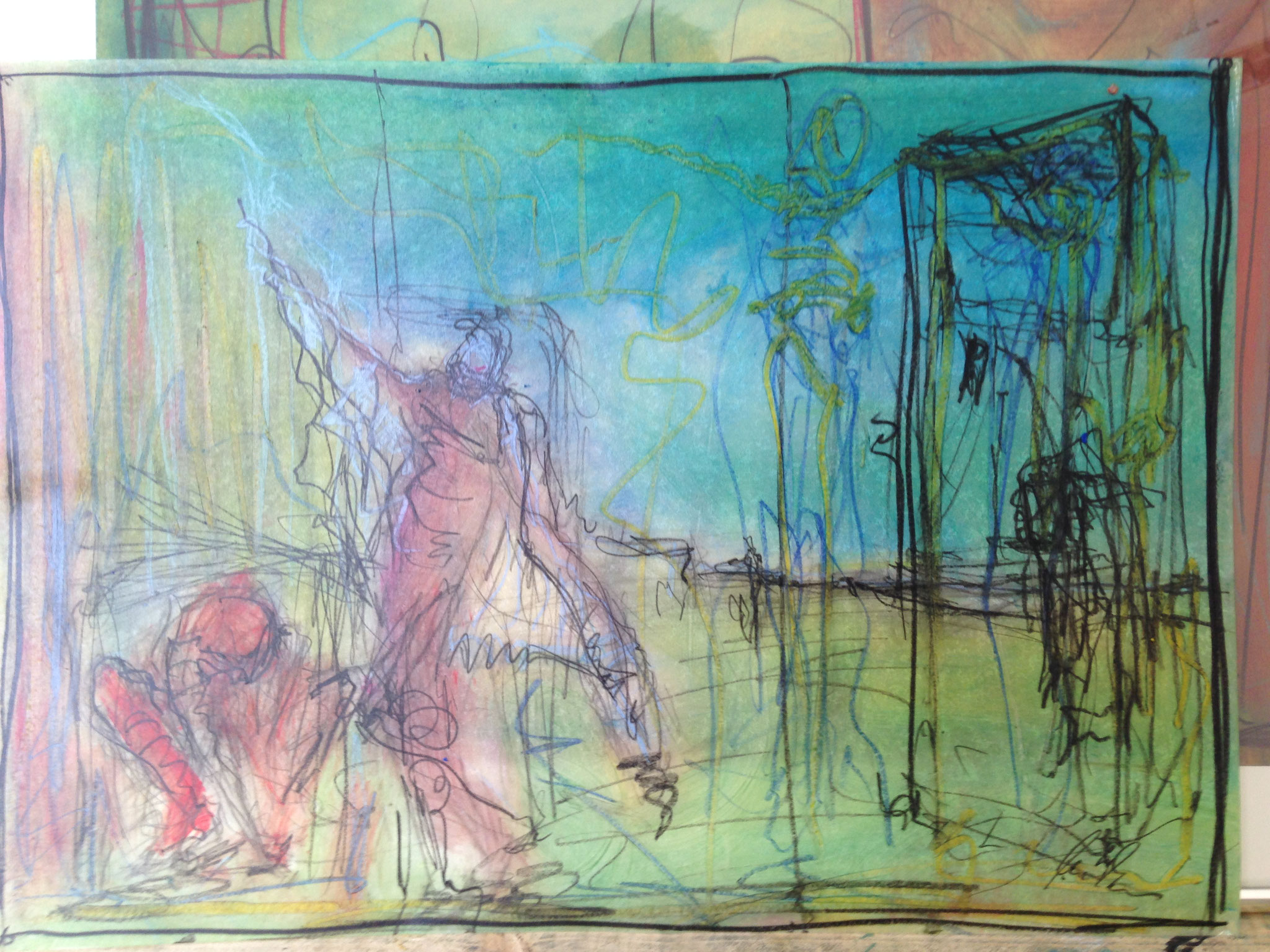 there was doubt, oil on paper, 29,7 cm x 42 cm