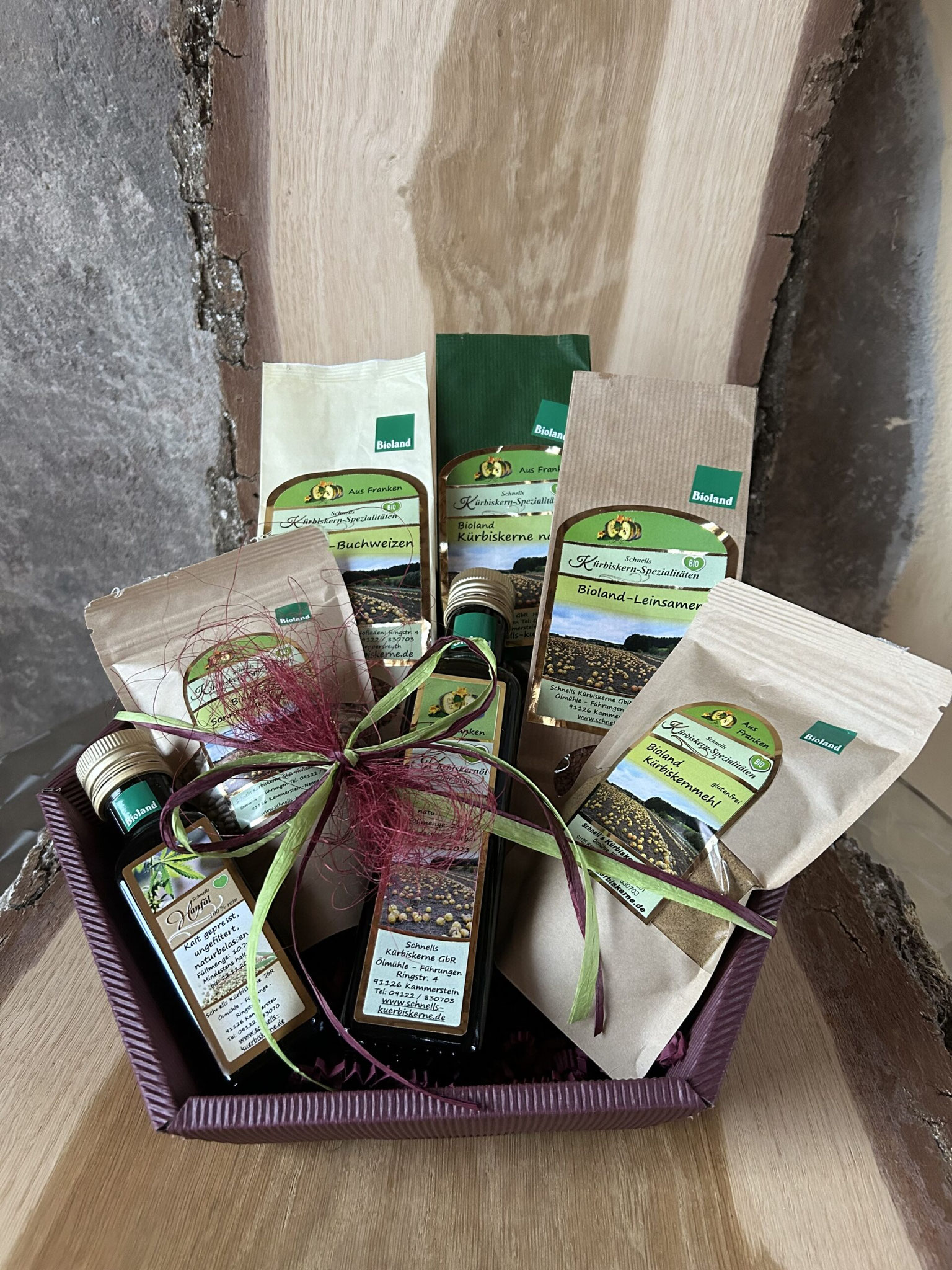 Geschenkkorb Natur pur von schnells-kuerbiskerne.de