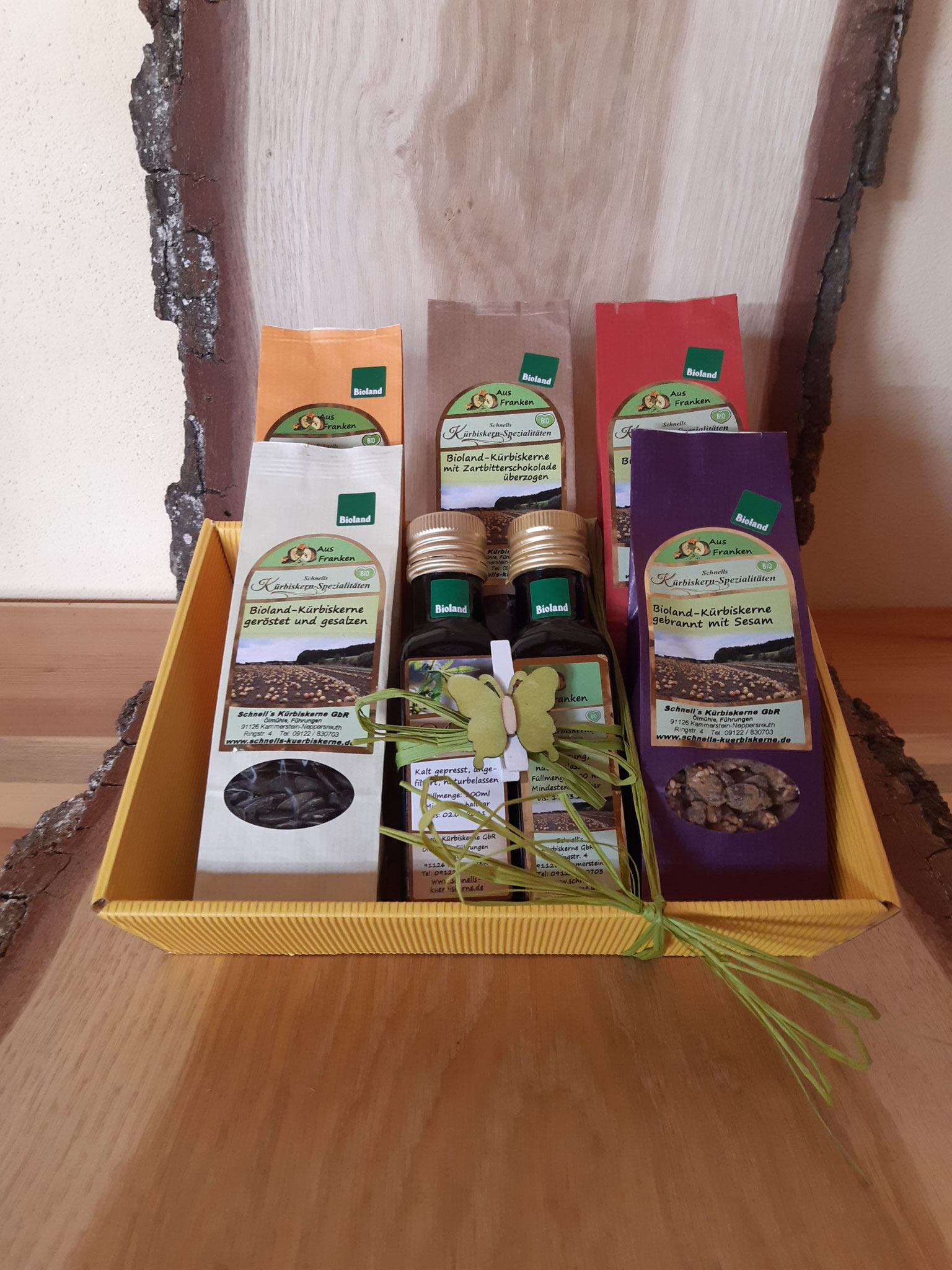 Bioland Geschenkkorb Feinschmecker von schnells-kuerbiskerne.de