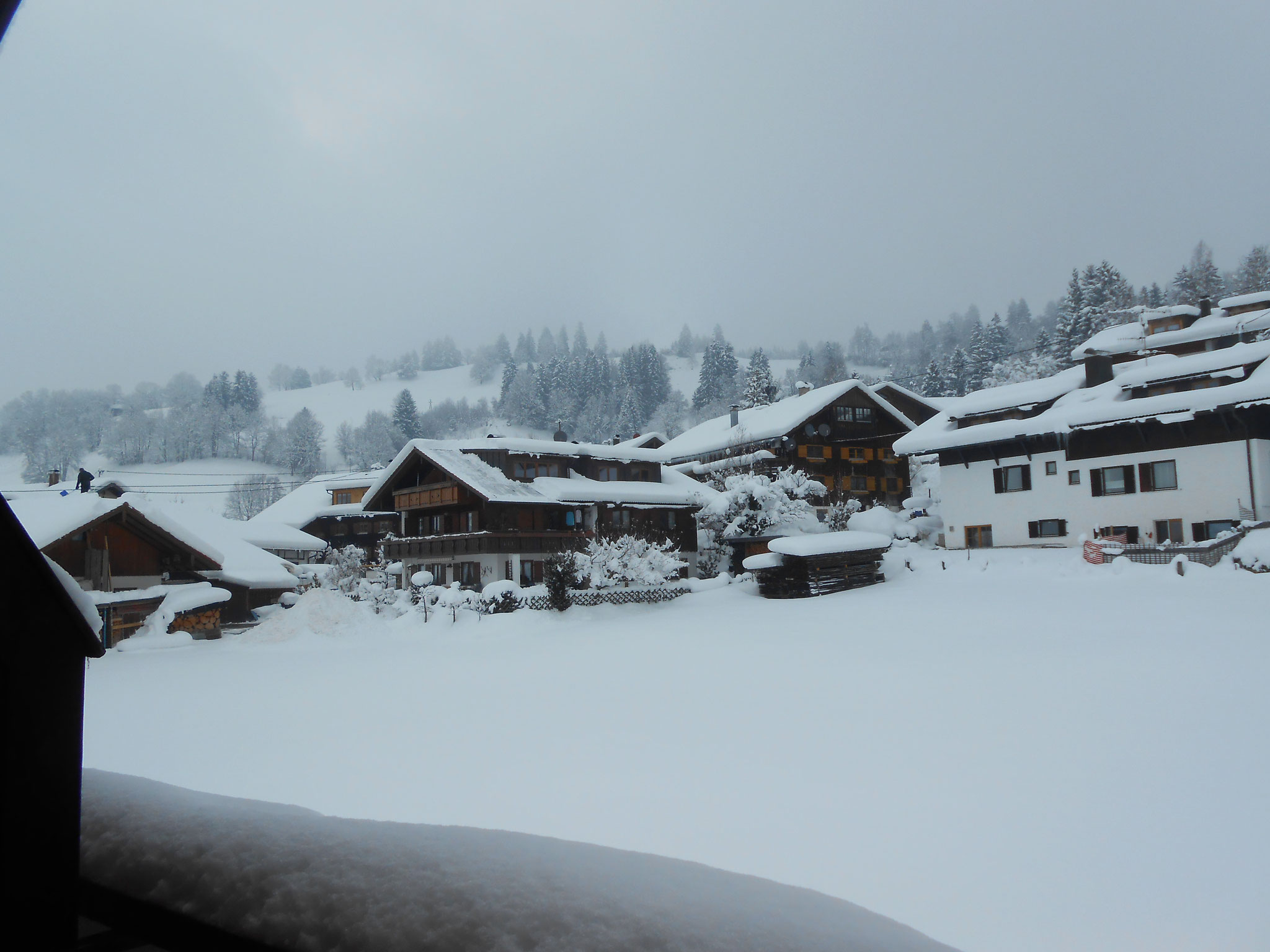 Blick vom Balkon im Winter