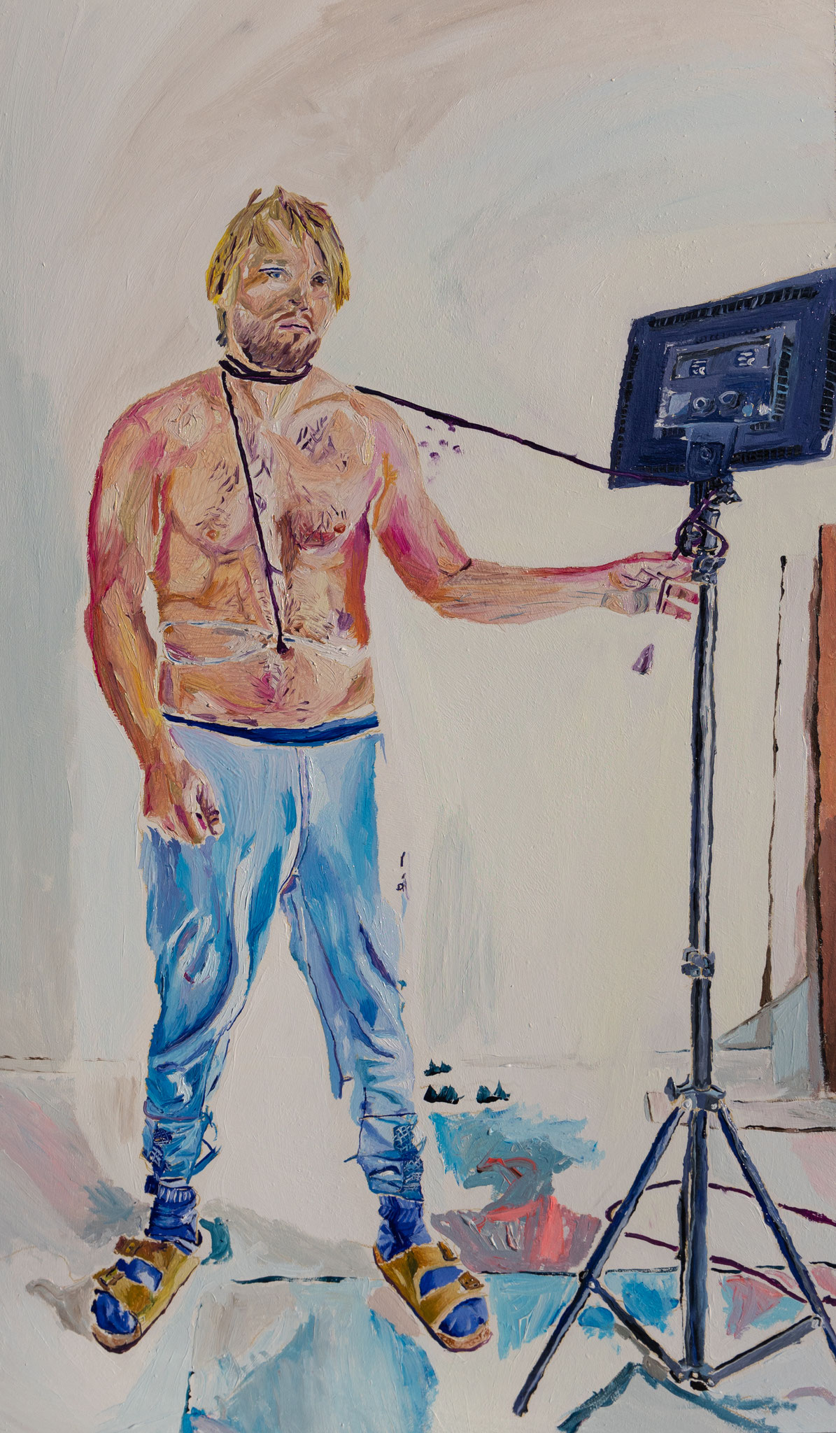 Selfsabotage, Oil and acryl on wood, 70cm*40cm, 2022