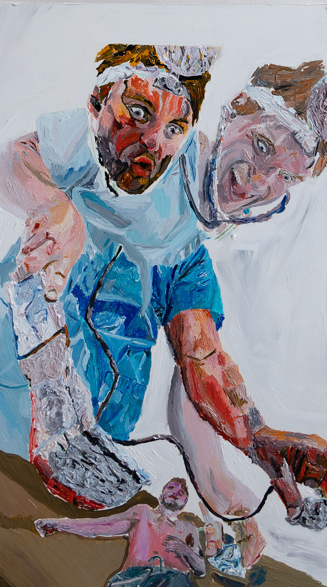 Dr. Langer, Oil on wood, 70cm*40cm, 2023