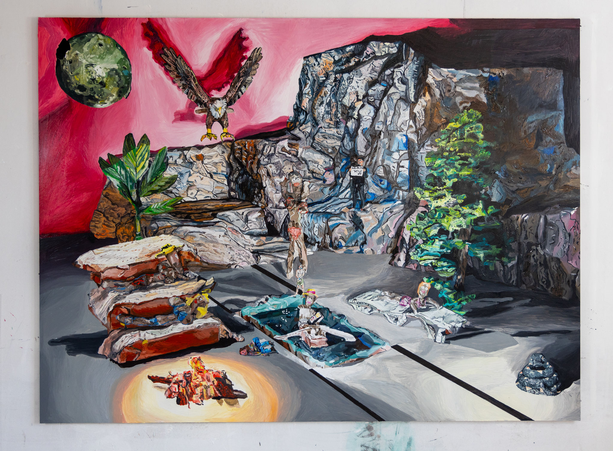 We miss you, oil on wood, 200cm*150cm, 2024