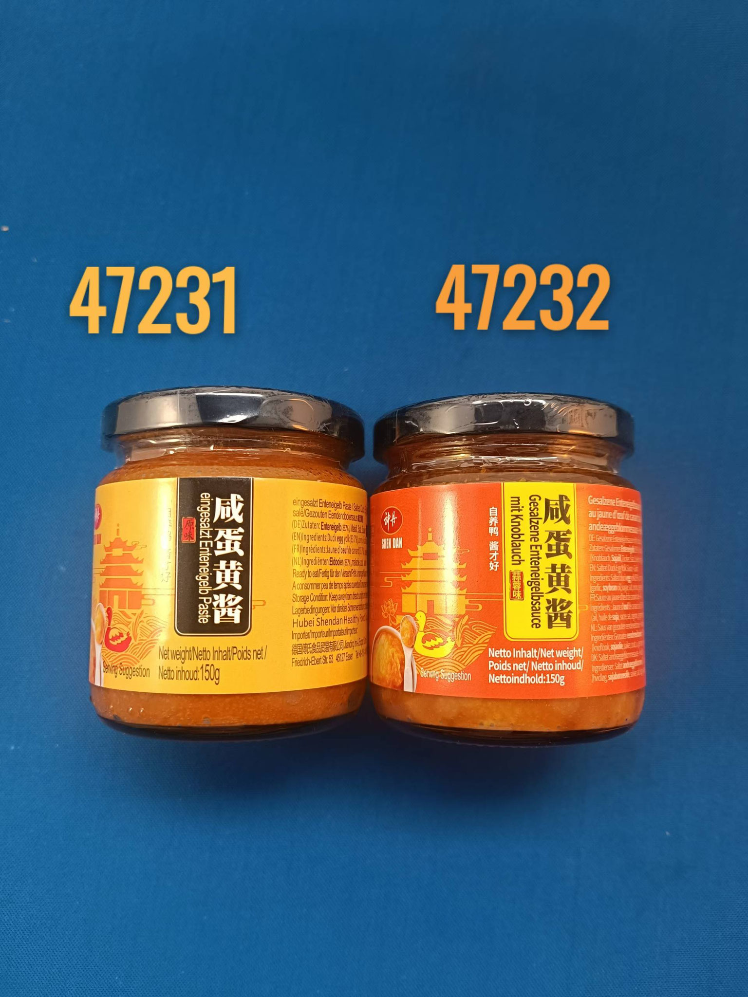 咸蛋黄酱 蒜蓉味  原味. eingesalzt Enteneigelb Paste mit Knoblauchsauce und in Original.