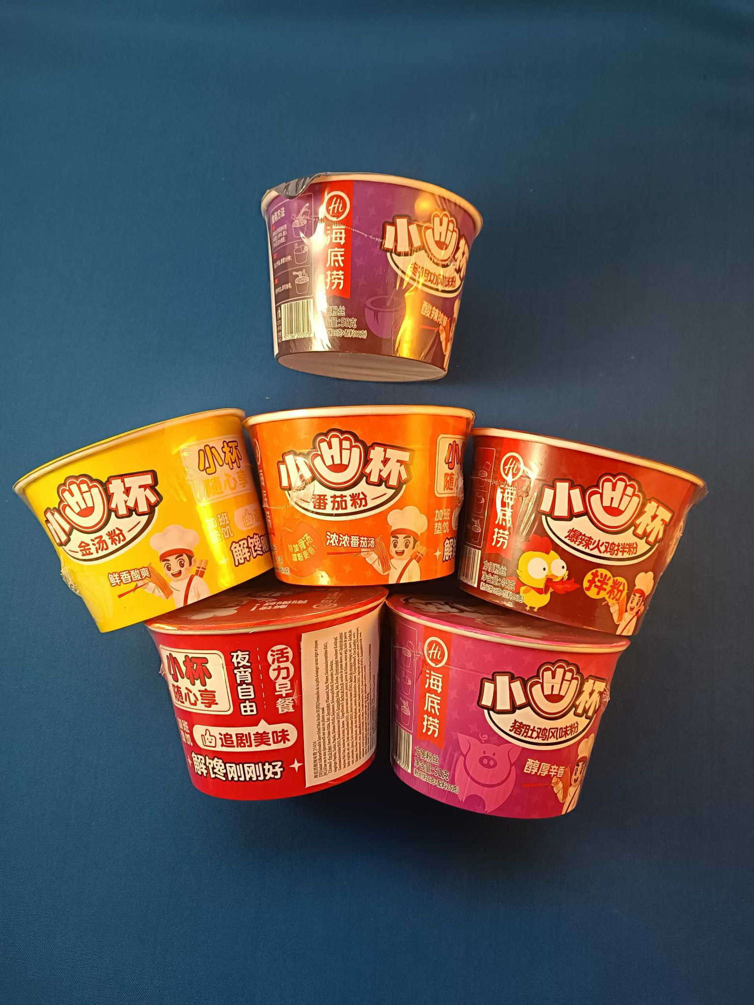 Instant Süßkartoffelnudeln in Mini Becher in 6 verschiedene Sorten 海底捞 小HI杯 6个品种 