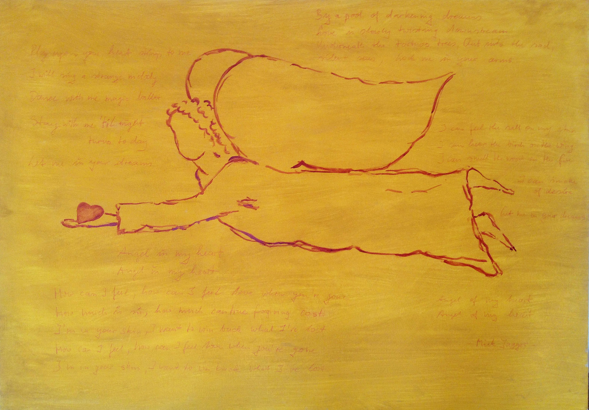 mick jagger - angel in my heart ;    -     Acryl auf Leinwand, 50x70cm