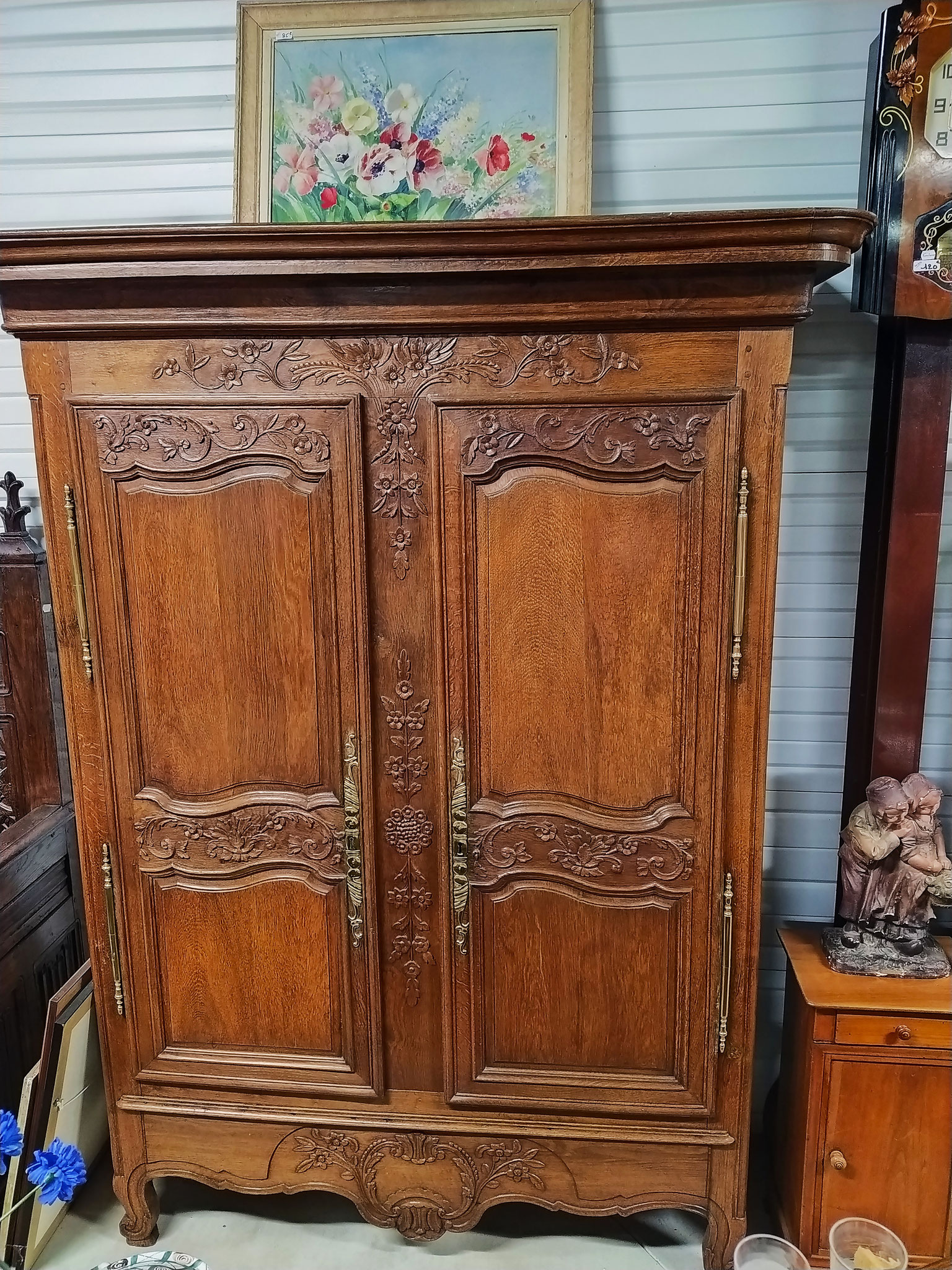 Ancienne armoire en chêne nord de la Manche XIXe