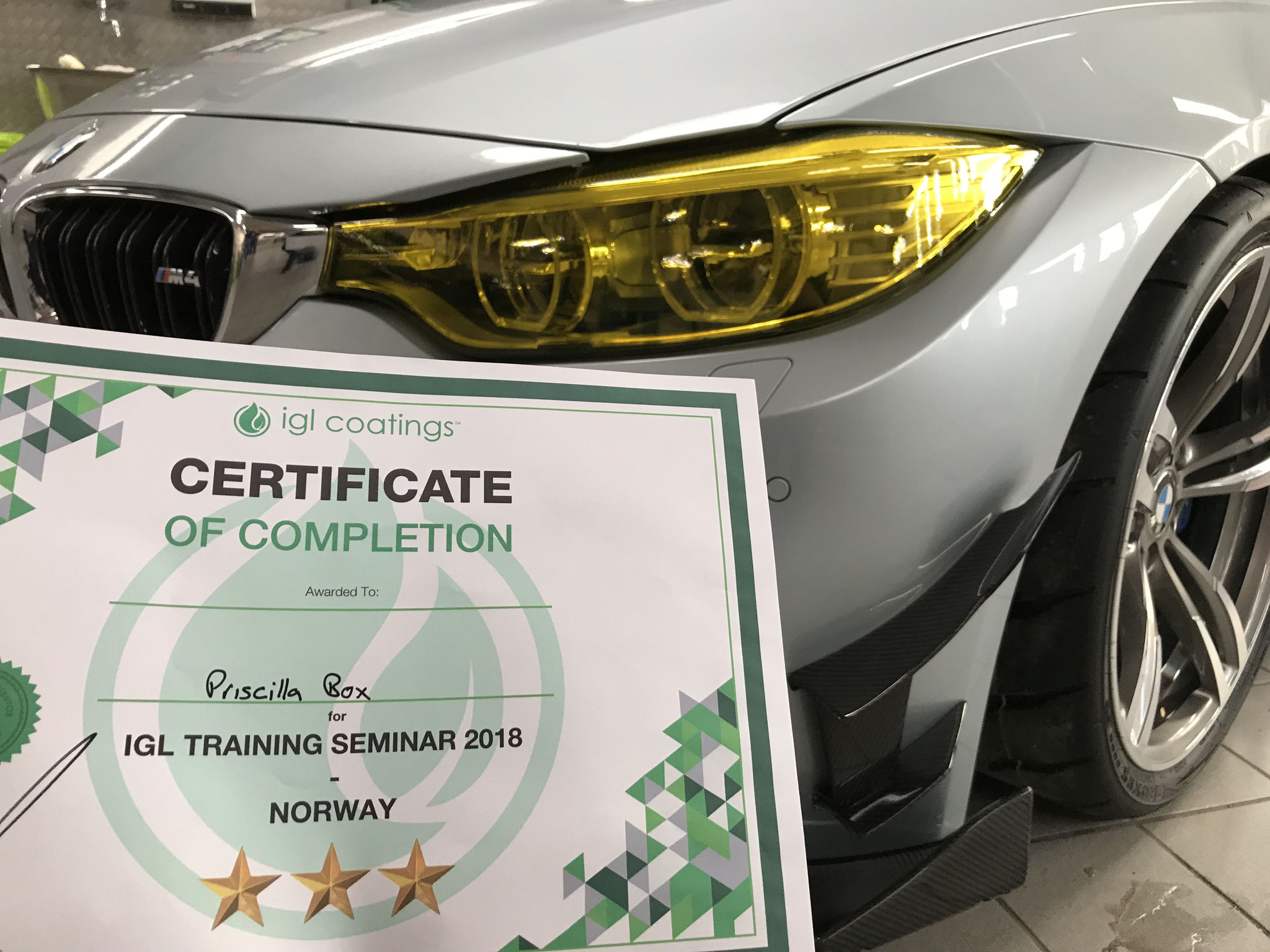 BMW M4 IGL Kenzo Coating tijdens training in Noorwegen