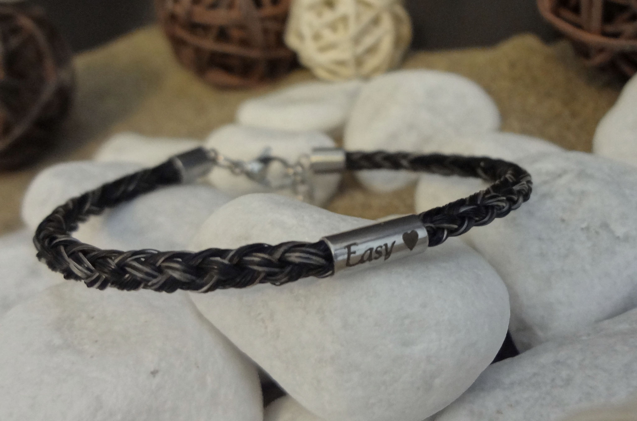 Pferdehaararmband mit Gravur