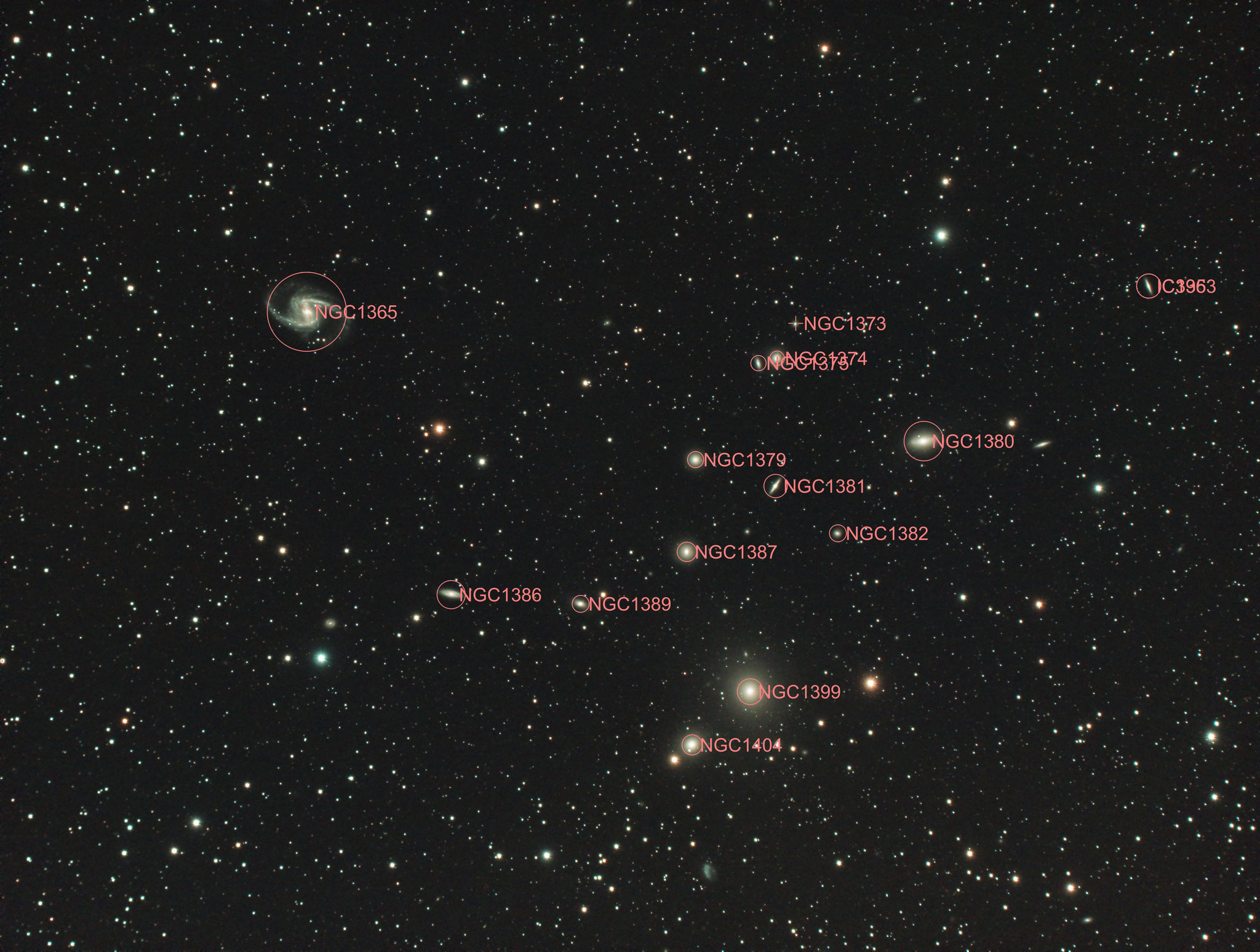 NGC1365 mit Umgebung astrometriert