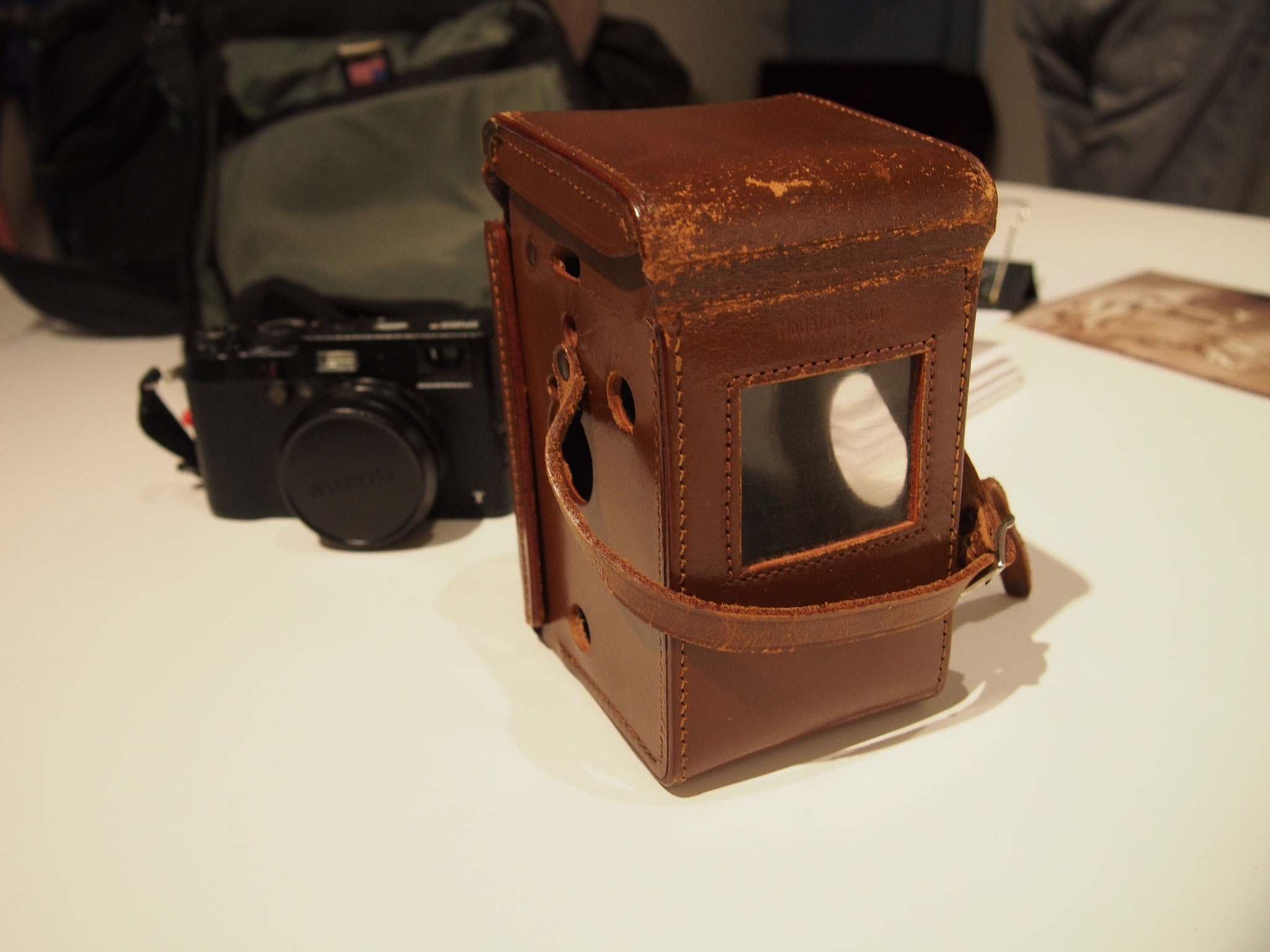 Camera and box belonging to Pete Corr photographed by Sae Kimura