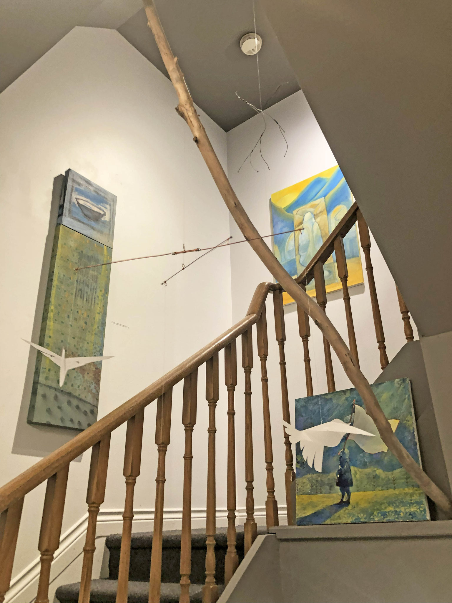 Painting left by Christopher Griffin  Top middle by Vivian Felsen  Bottom right by Sae Kimura