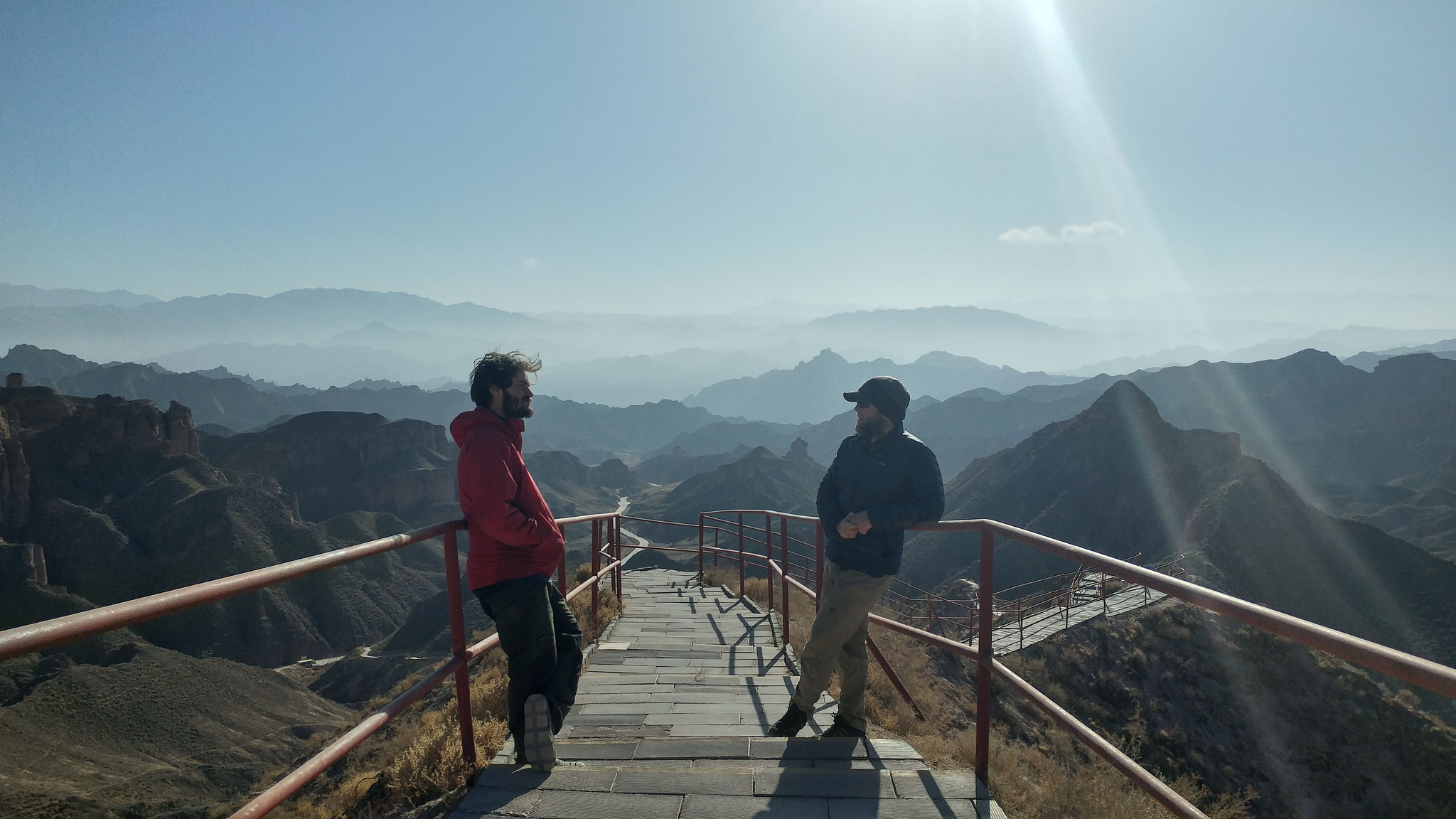 Timb and Paul at a National Geological Park outside Zhangye. Photo taken by Vivian Luo.