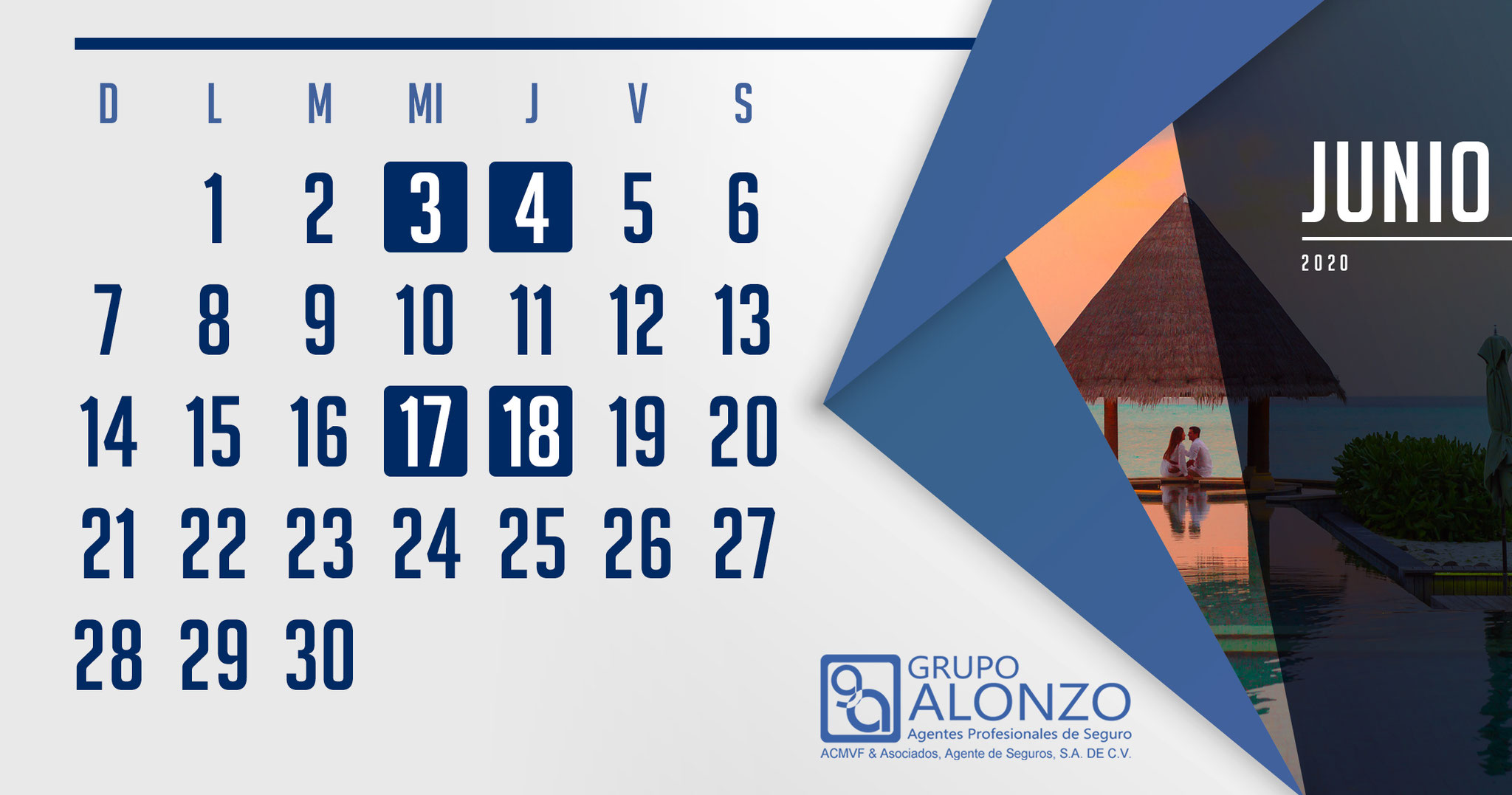 Calendario catorcenal Grupo Alonzo Agentes Profesionales de Seguro