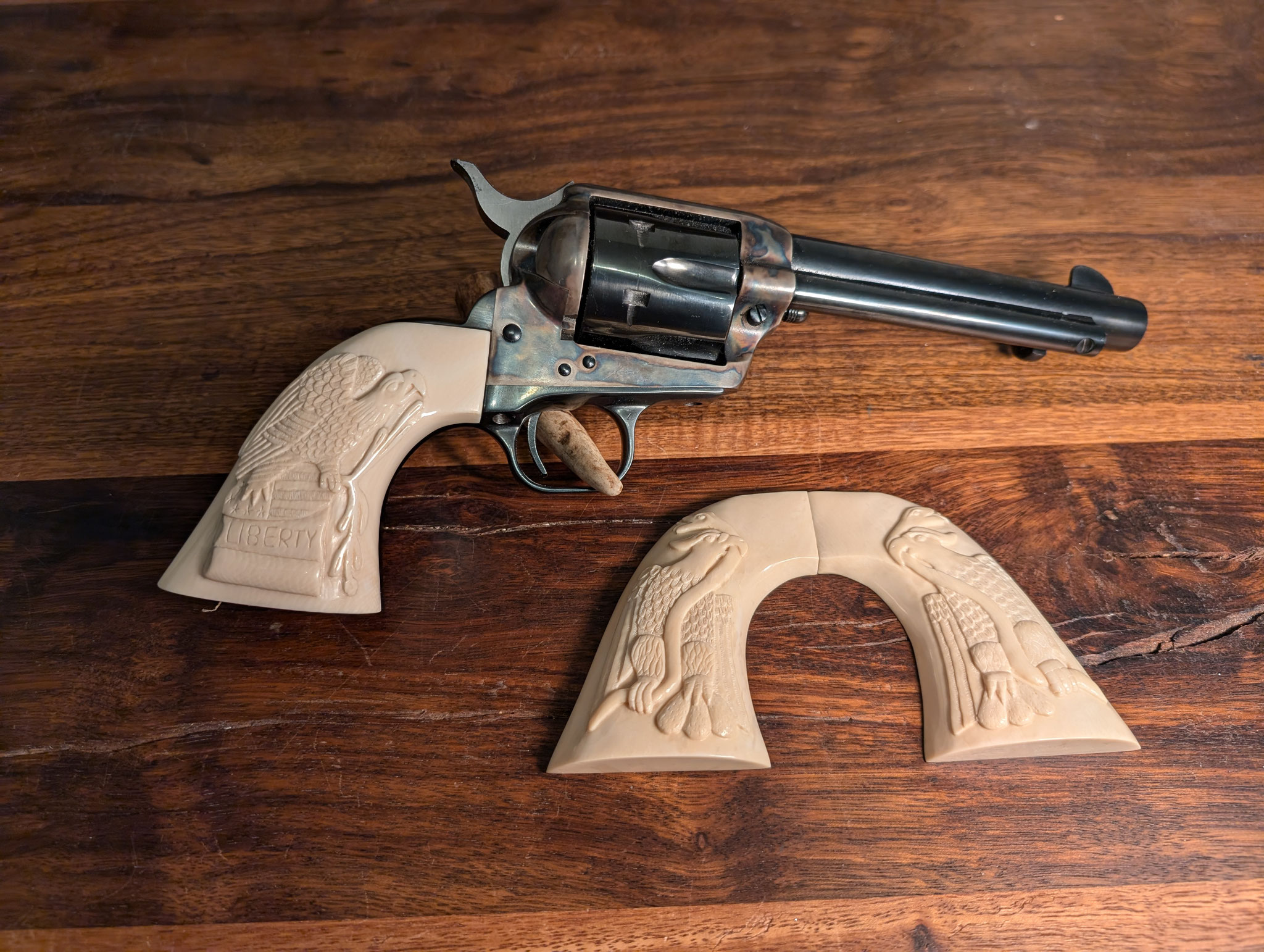 Colt SAA with carved grips