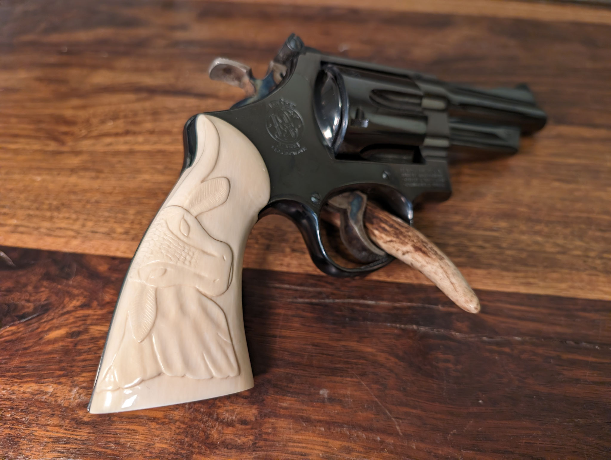 S&W Model 27 with replica of the Elmer Keith steer head grips