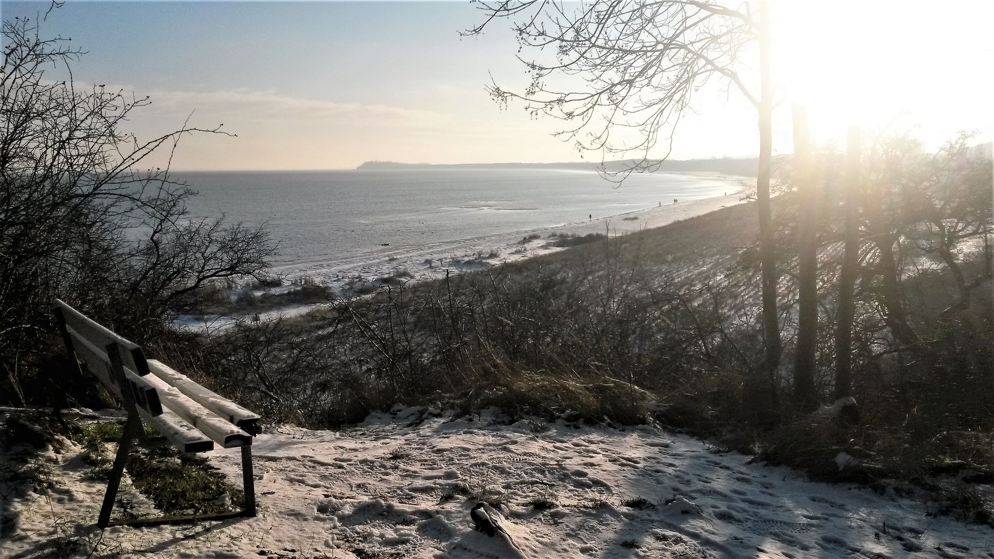 Lobbe Strand - Blick von der Hochdüne im Winter