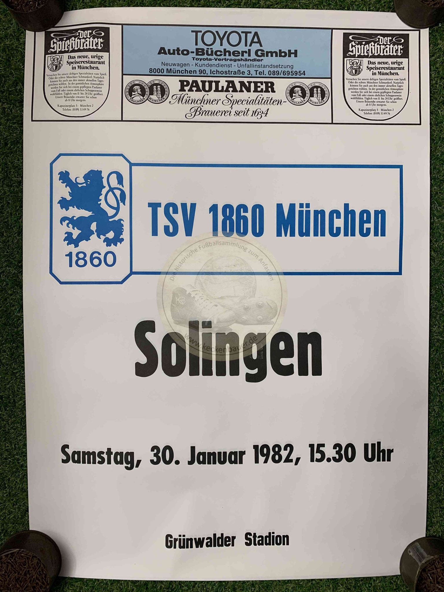 19820130 1860 München gegen Solingen Ankündigungsplakat