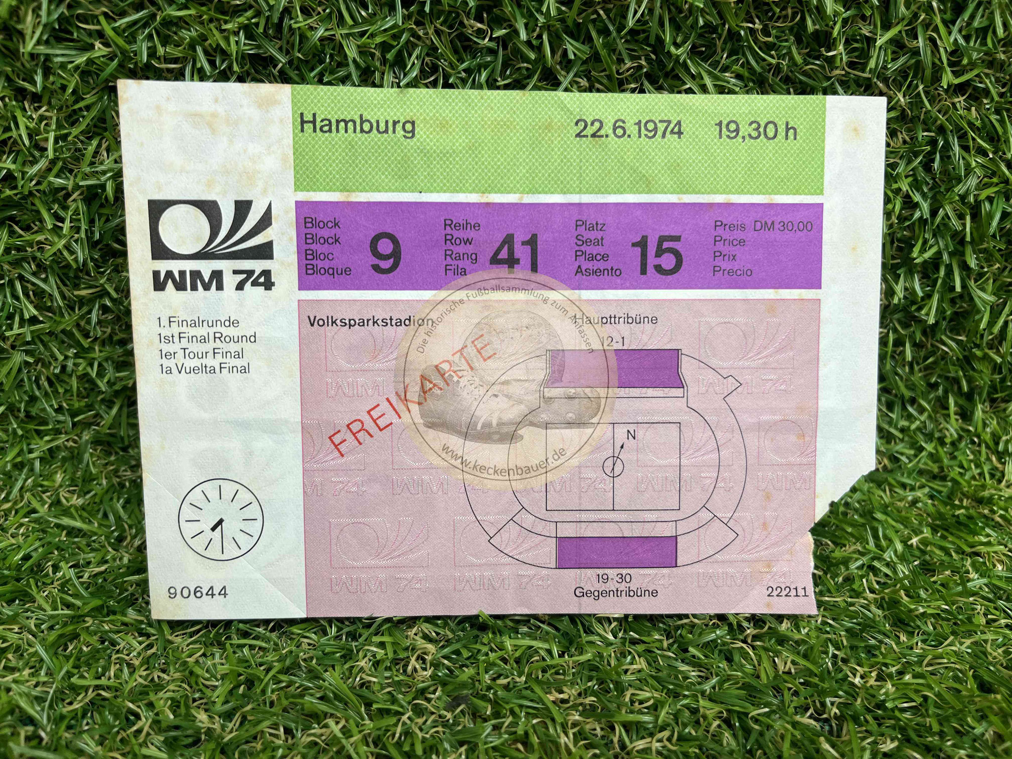 19740622 wm 1974 Deutsch deutsches Duell Ticket