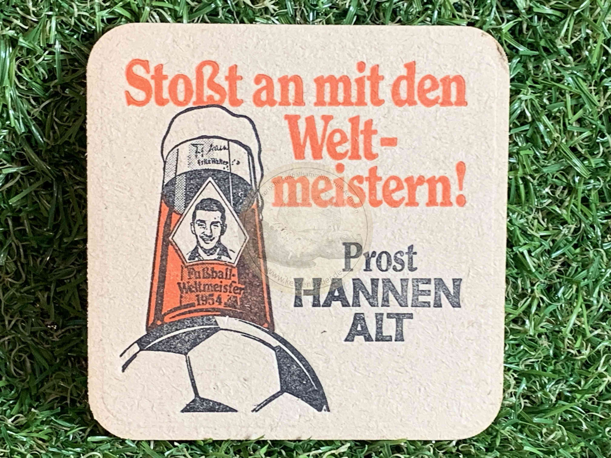 1954 Bierdeckel Hannen Alt für Gläser zur WM b