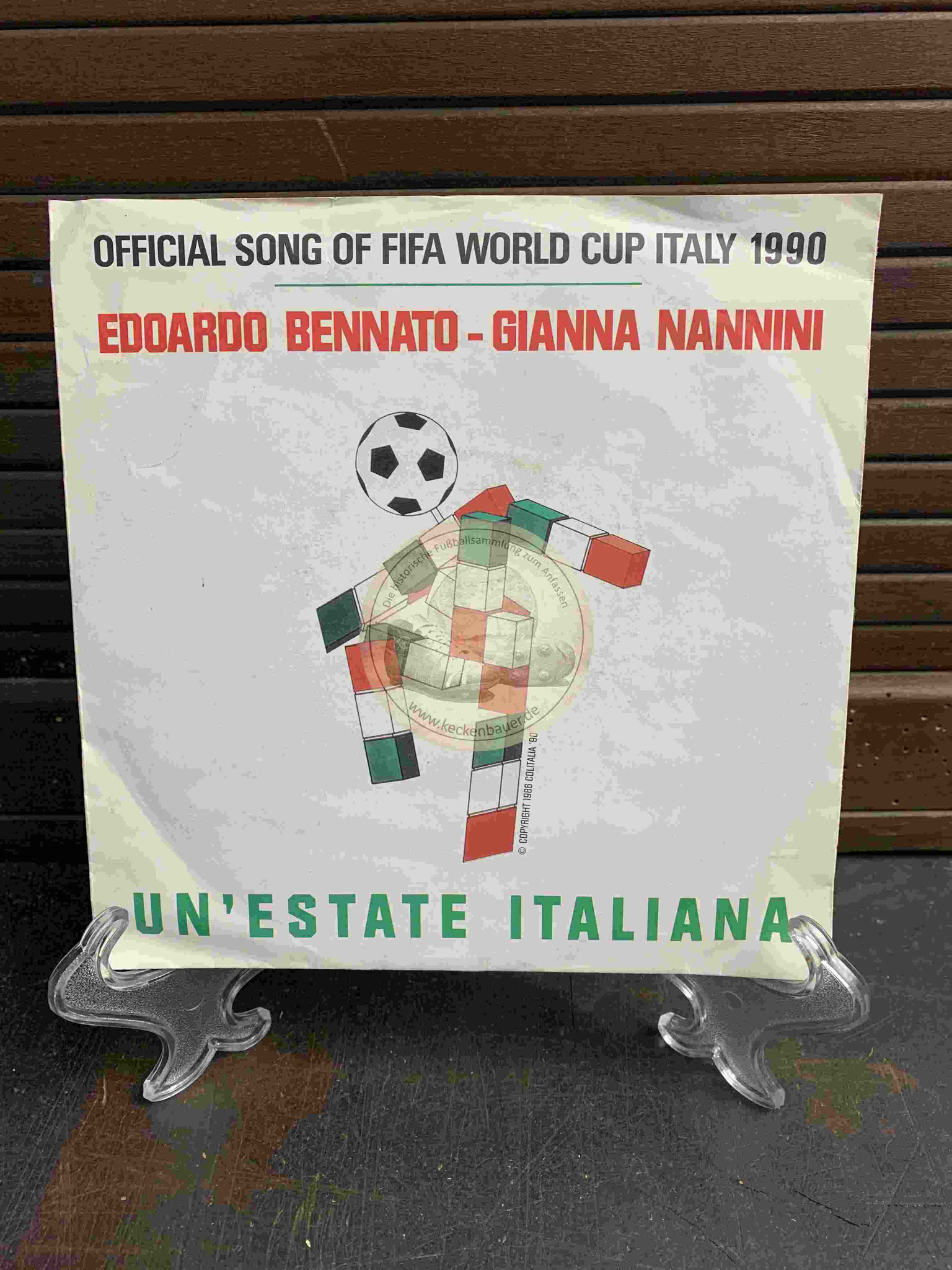 1990 Offizizelle Platte mit dem WM Song 1990 von Edoardo Bennato und Gianna Nannini