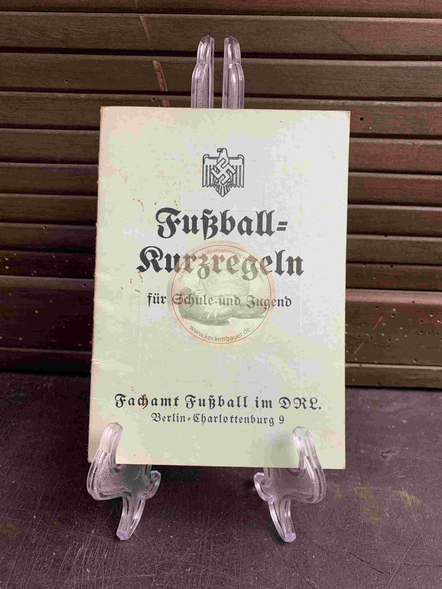 Fußball Kurzregeln für Schule und Jugend vom Fachamt Fußball im DRL (Deutscher Reichsbund für Leibesübungen) aus dem Jahr 1937