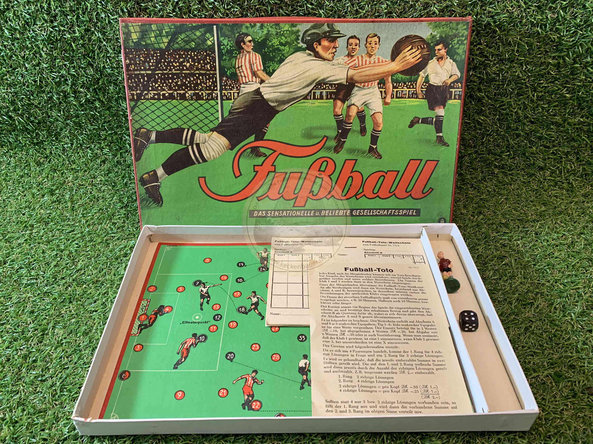 Altes Brettspiel Fussball von Franz Schmidt Spiele München ca. 1938ern 