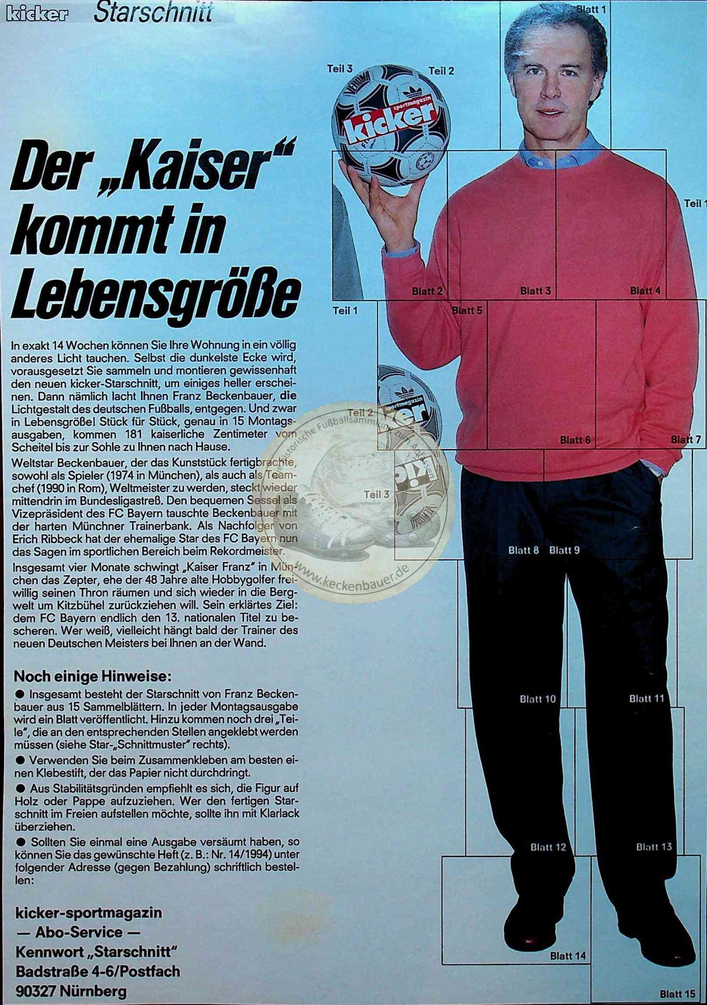 Starschnitt Franz Beckenbauer Trainer 