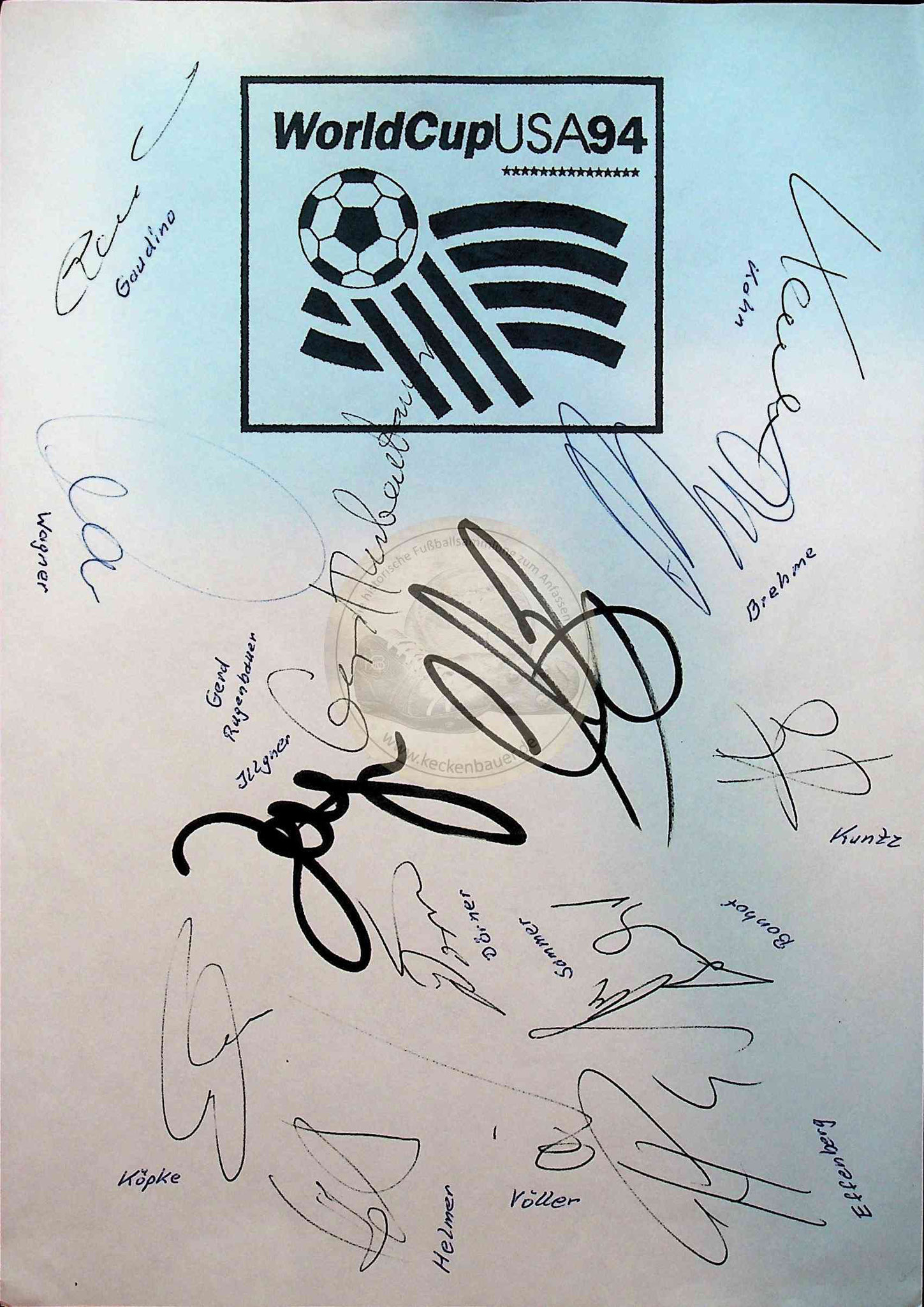 1994 WM USA Autogramme Deutsche Nationalmannschaft