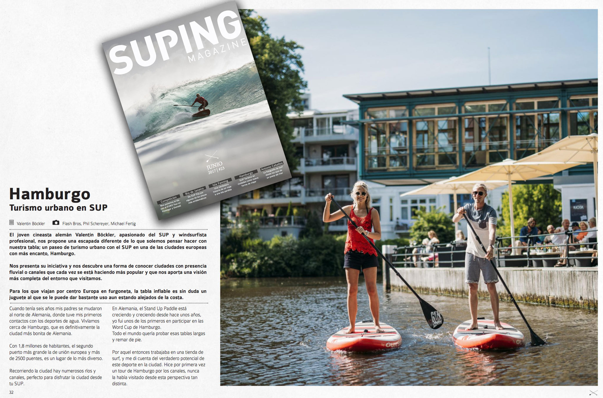 SUPING Magazine Spanien, SUP durch Hamburg