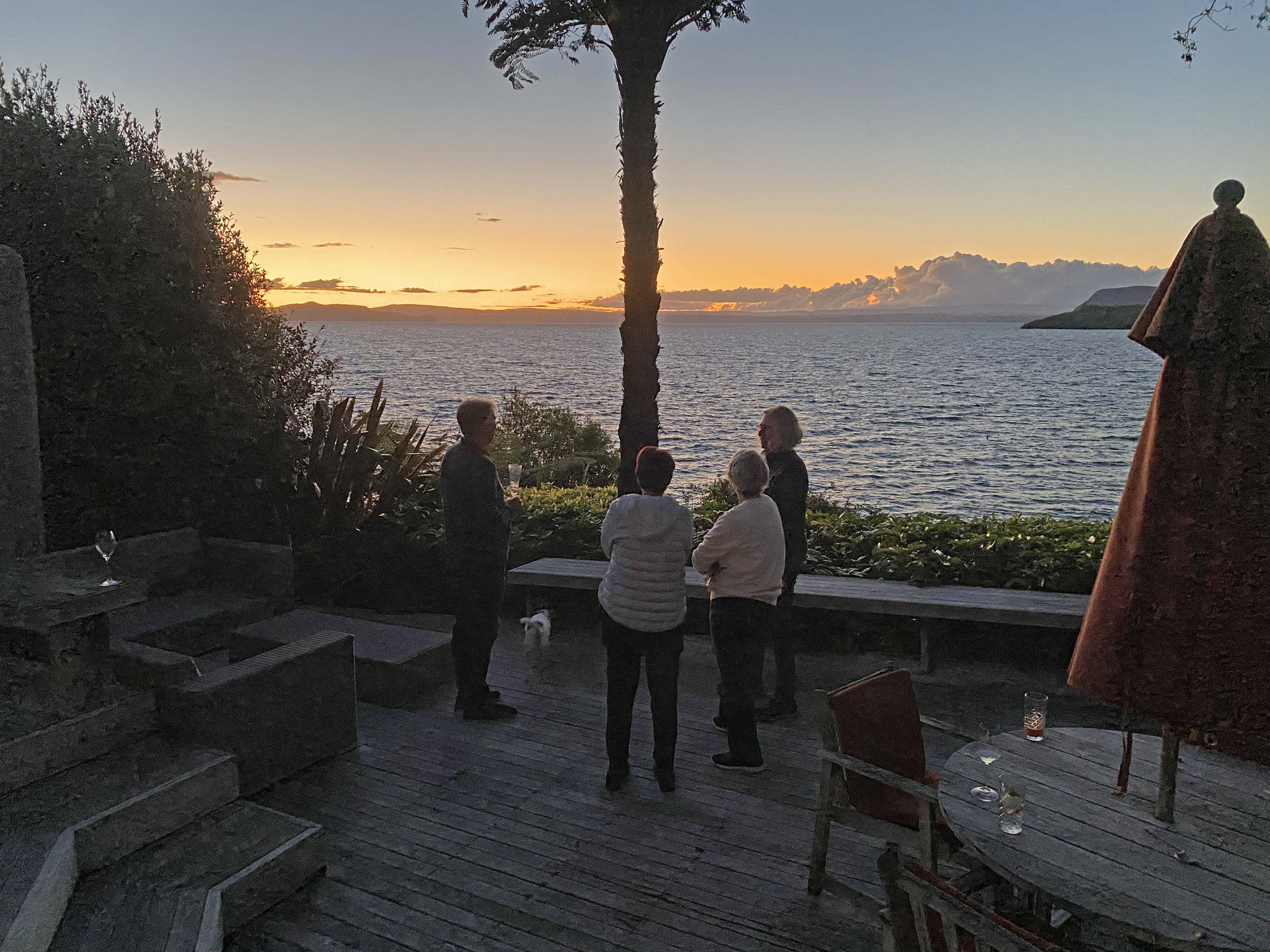 Sonnenuntergang auf der Terrasse von Mark und Jane