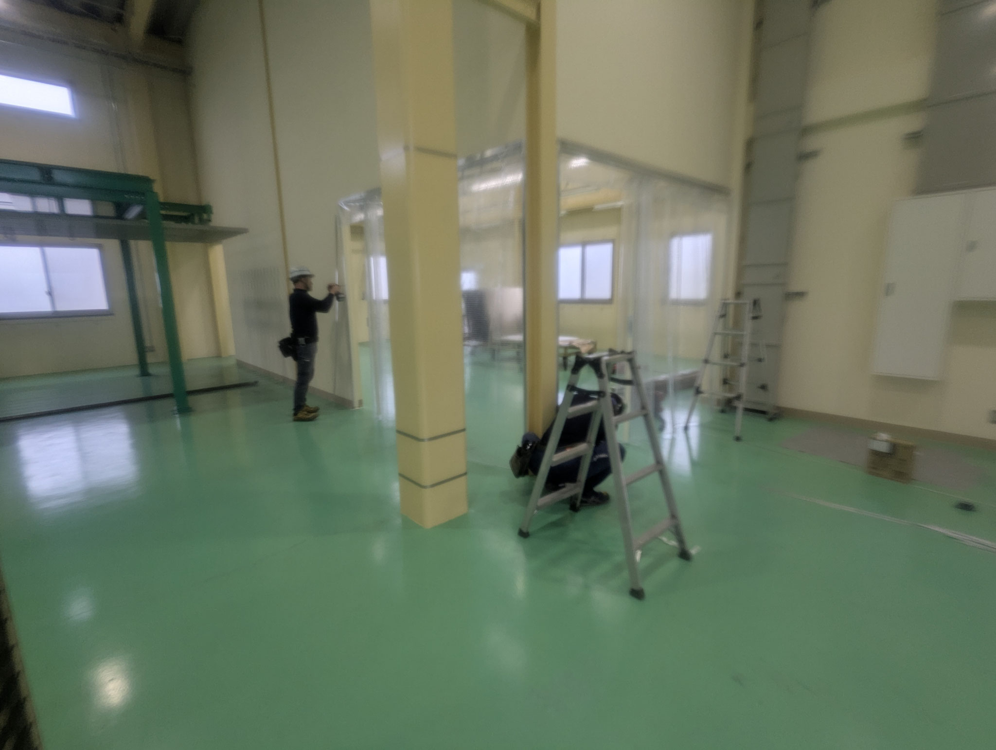 間仕切りテントカーテン：工程写真