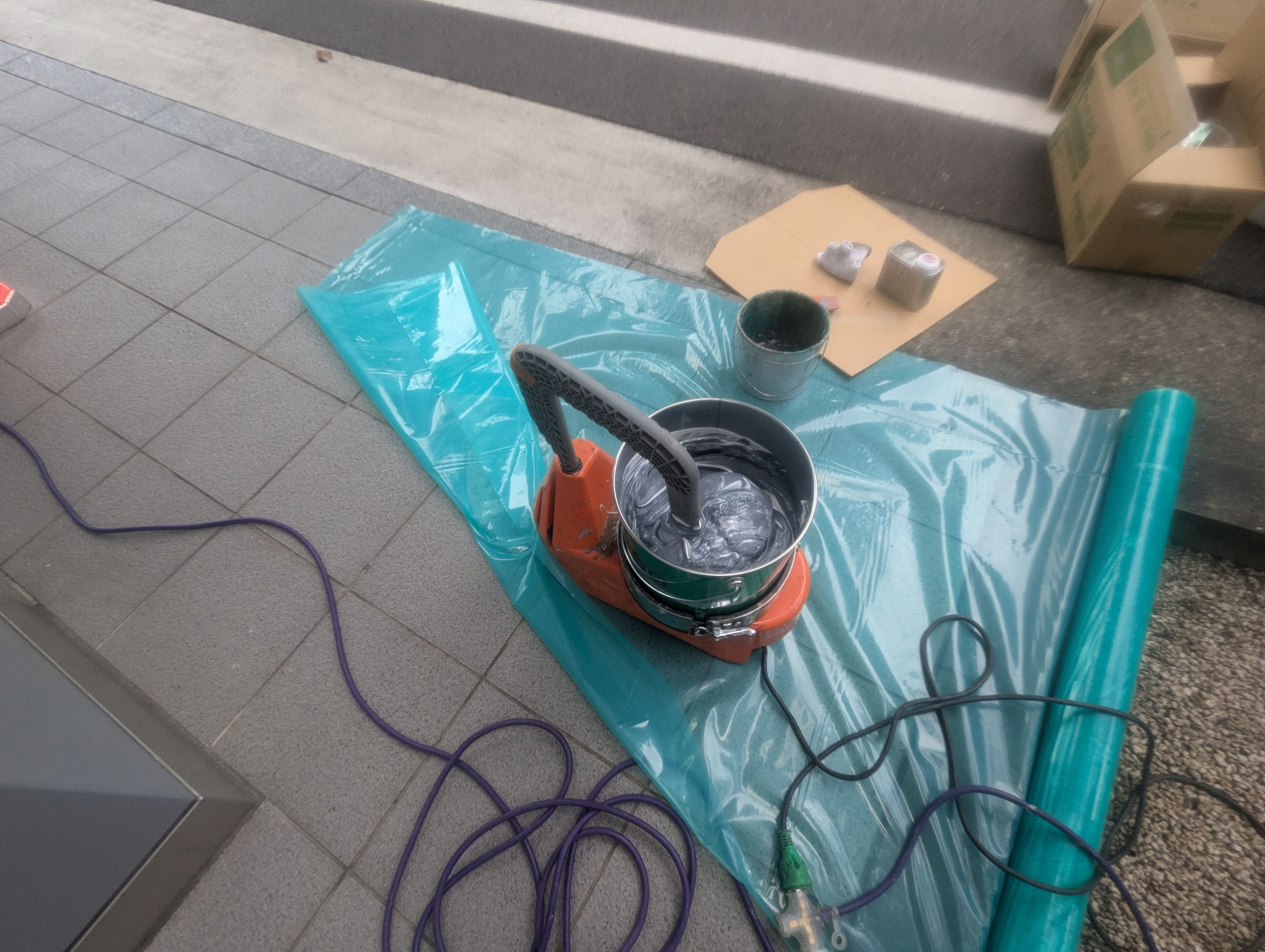 社屋ｴﾝﾄﾗﾝｽ雨漏り修繕：工程写真
