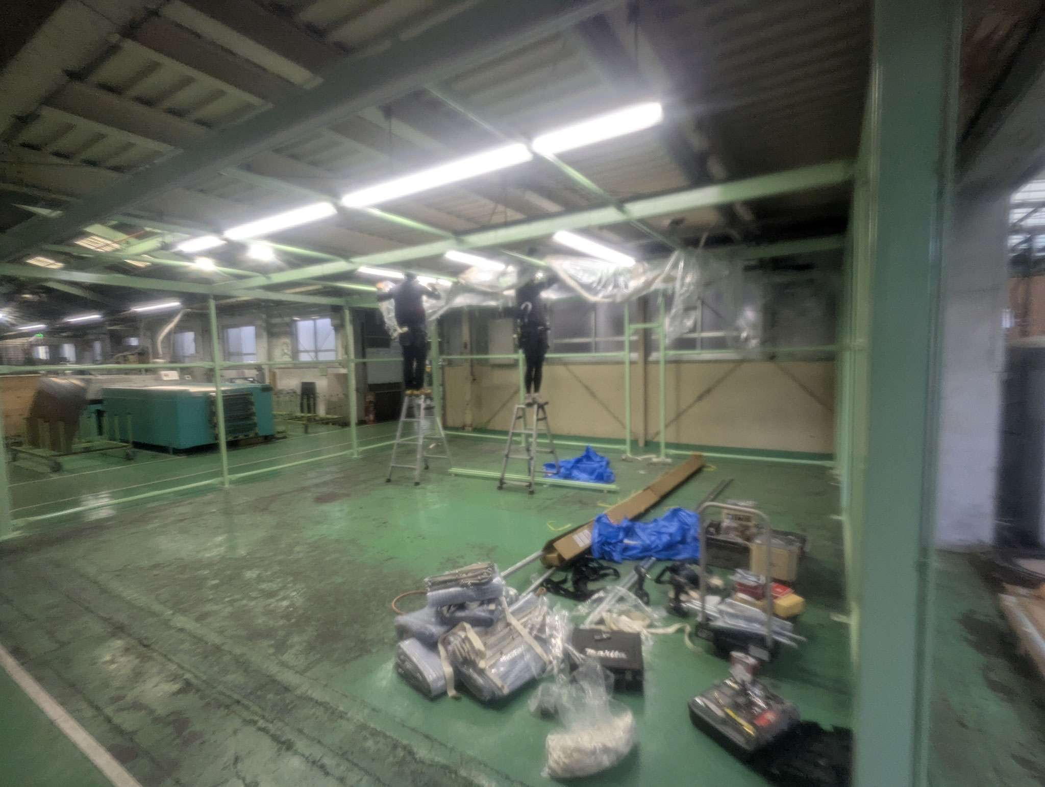 テント作業場新設工事：工程写真