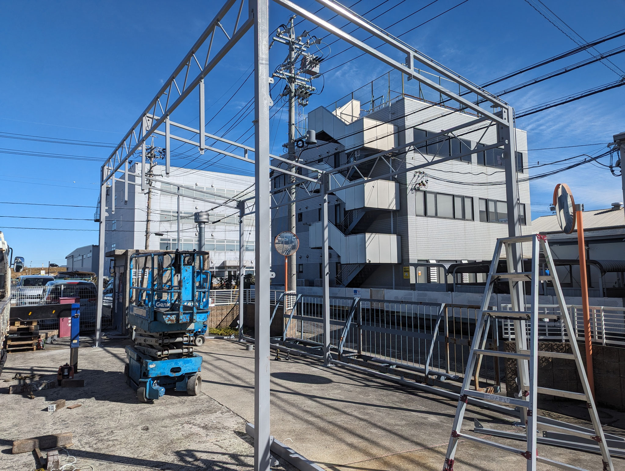 テント造製品置き場：工程写真