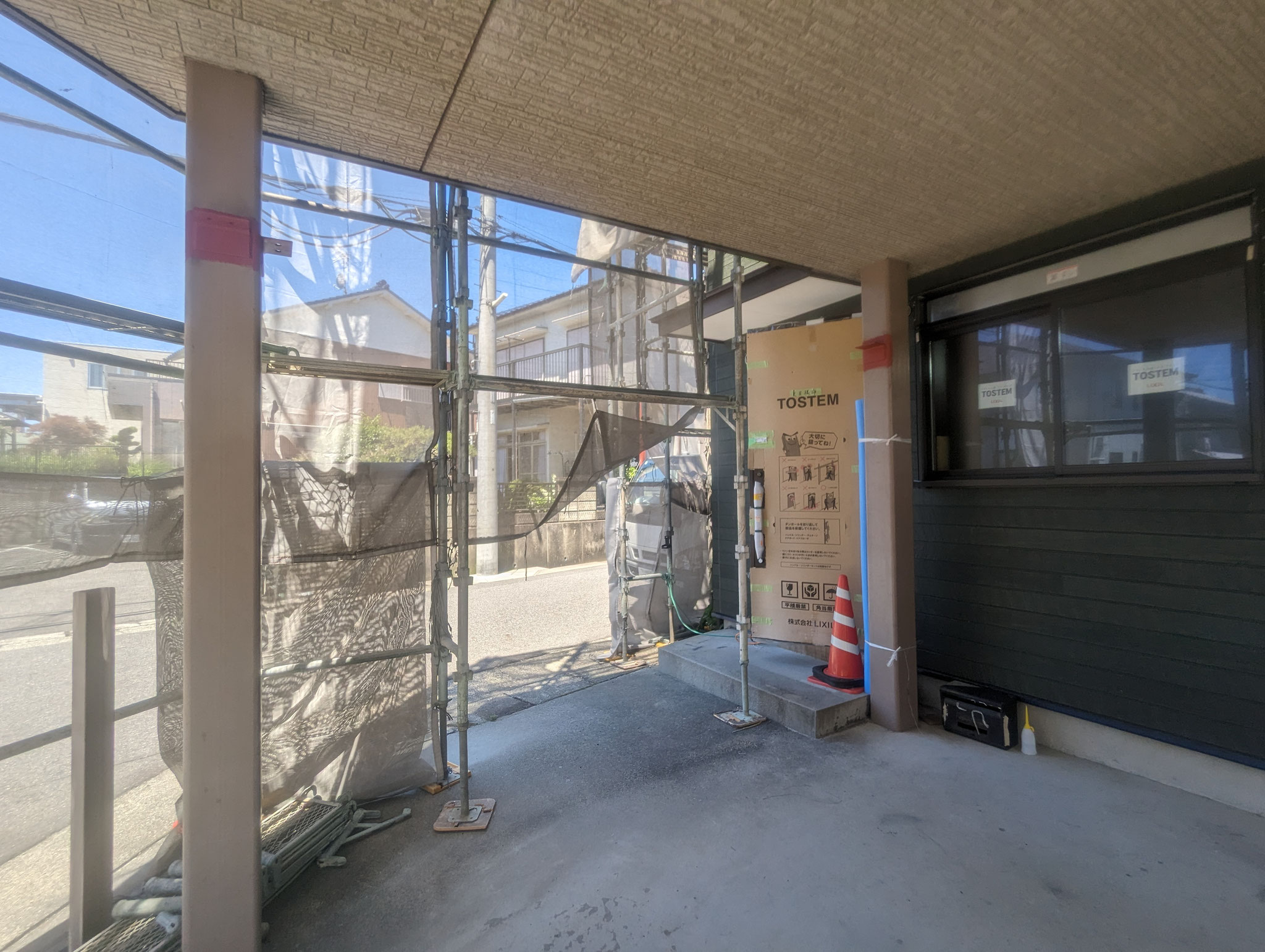 住宅ガレージ補強鉄骨：工程写真