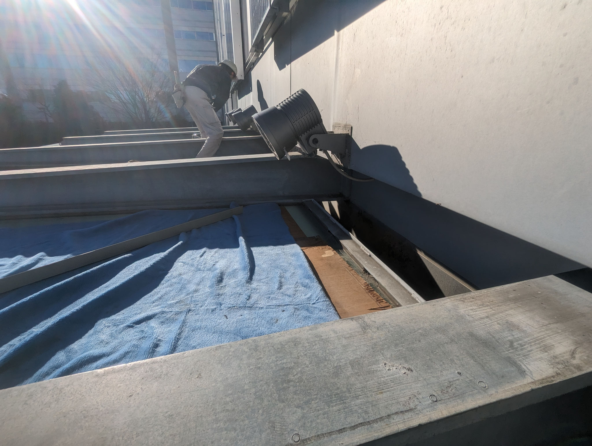 硝子屋根雨漏り修繕工事：工程写真