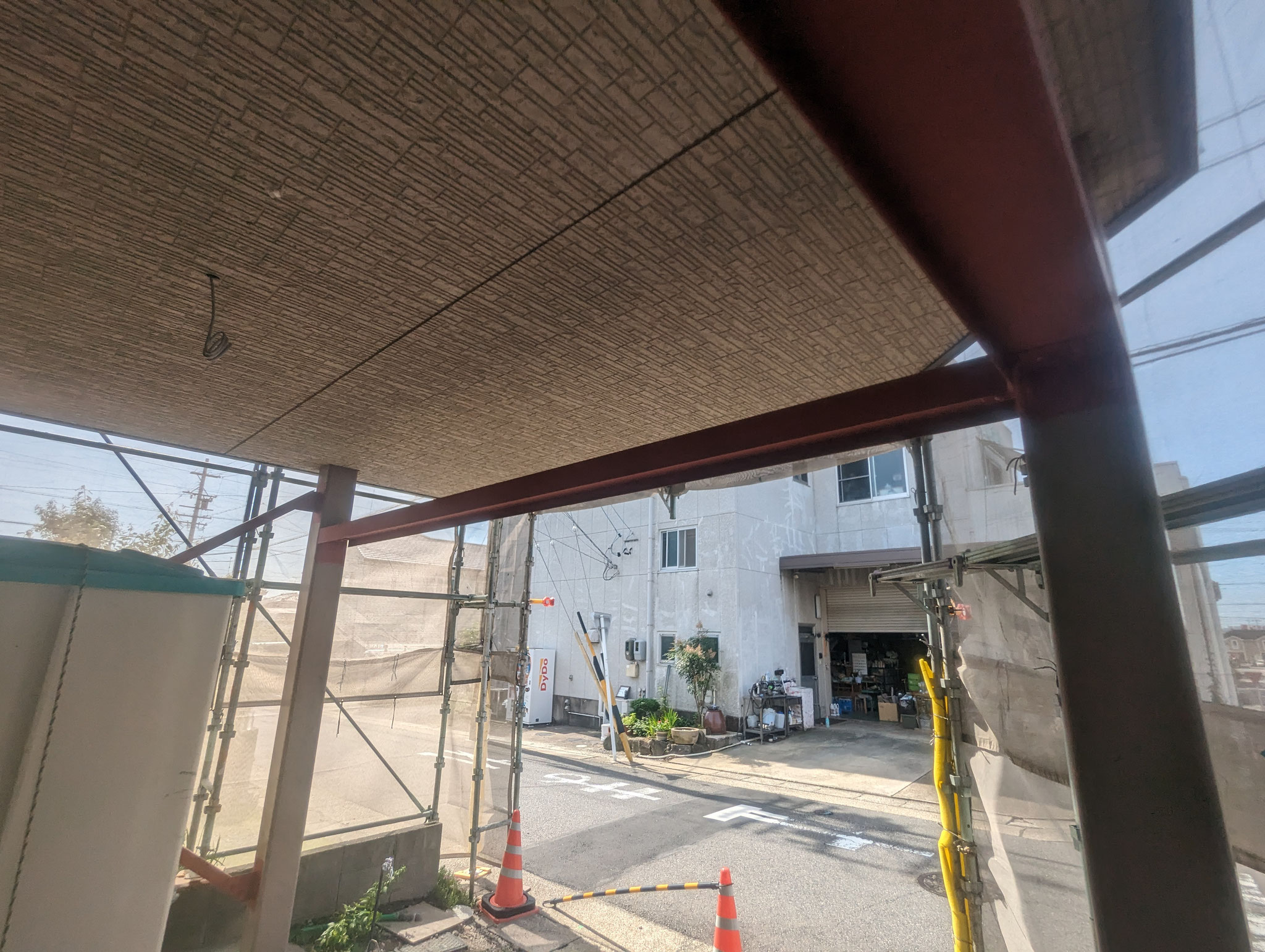 住宅ガレージ補強鉄骨：工程写真