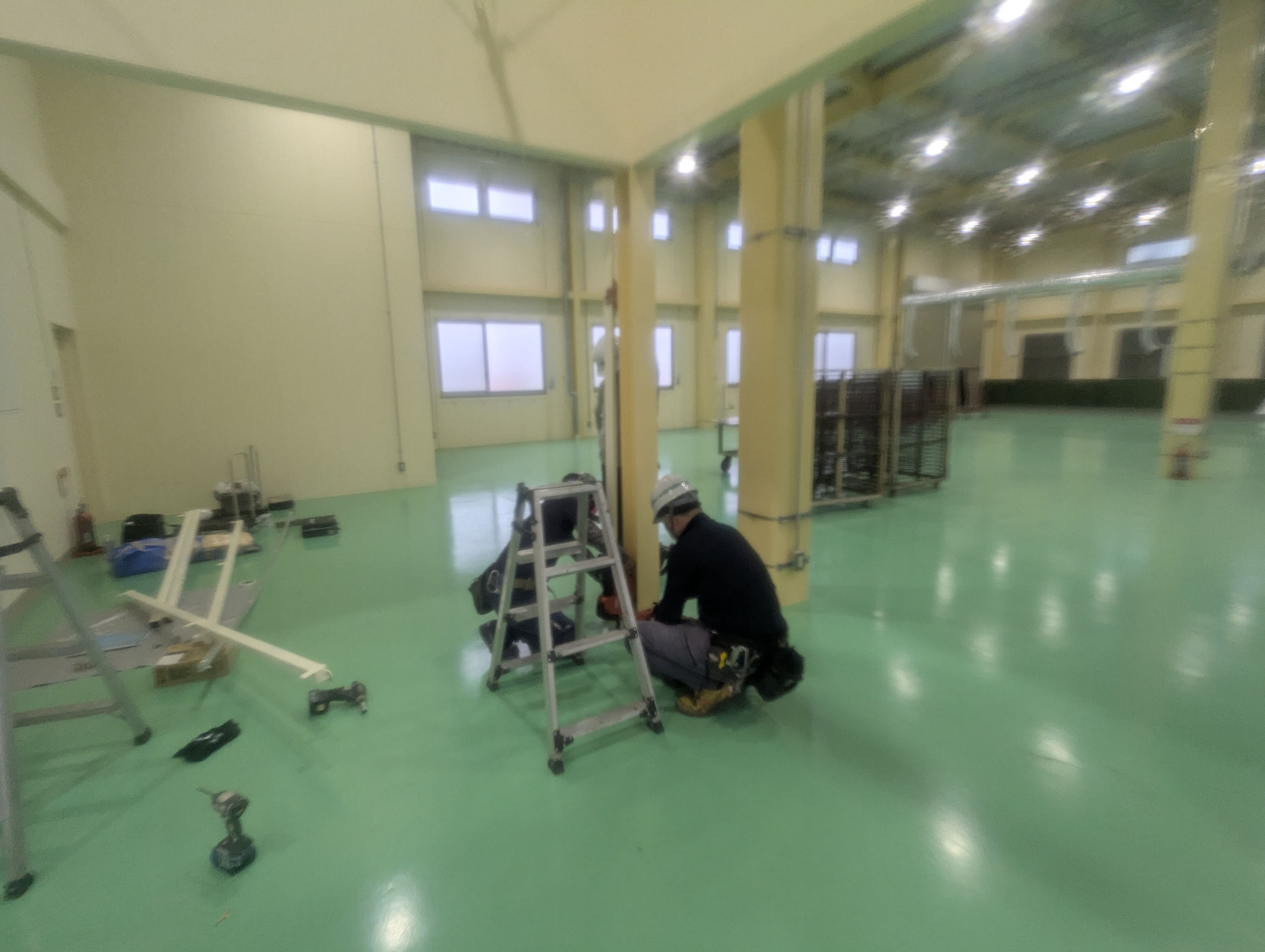 間仕切りテントカーテン：工程写真