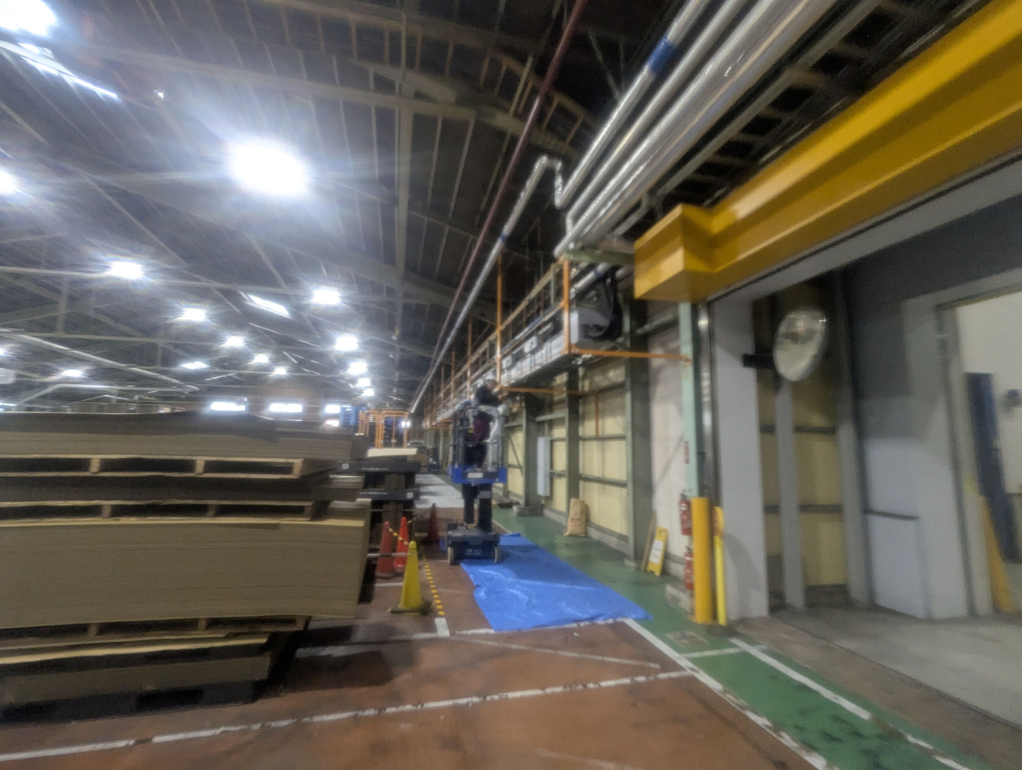 パレット崩落危険防止柵：工程写真
