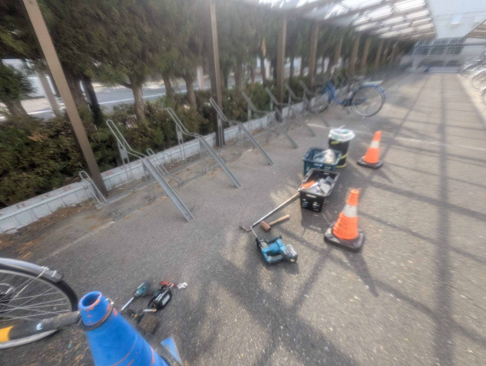 サイクルラック補修工事：工程写真