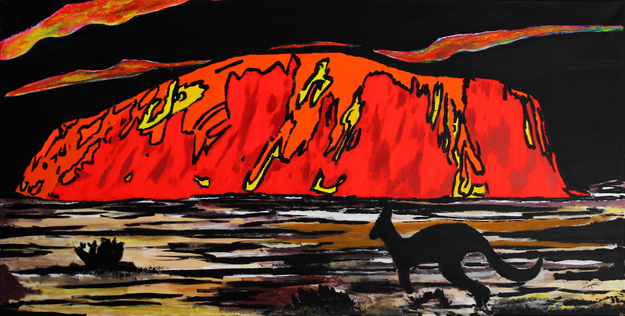 Uluru bzw. Ayers Rock, 100x50cm, Acryl auf Leinwand, verkauft